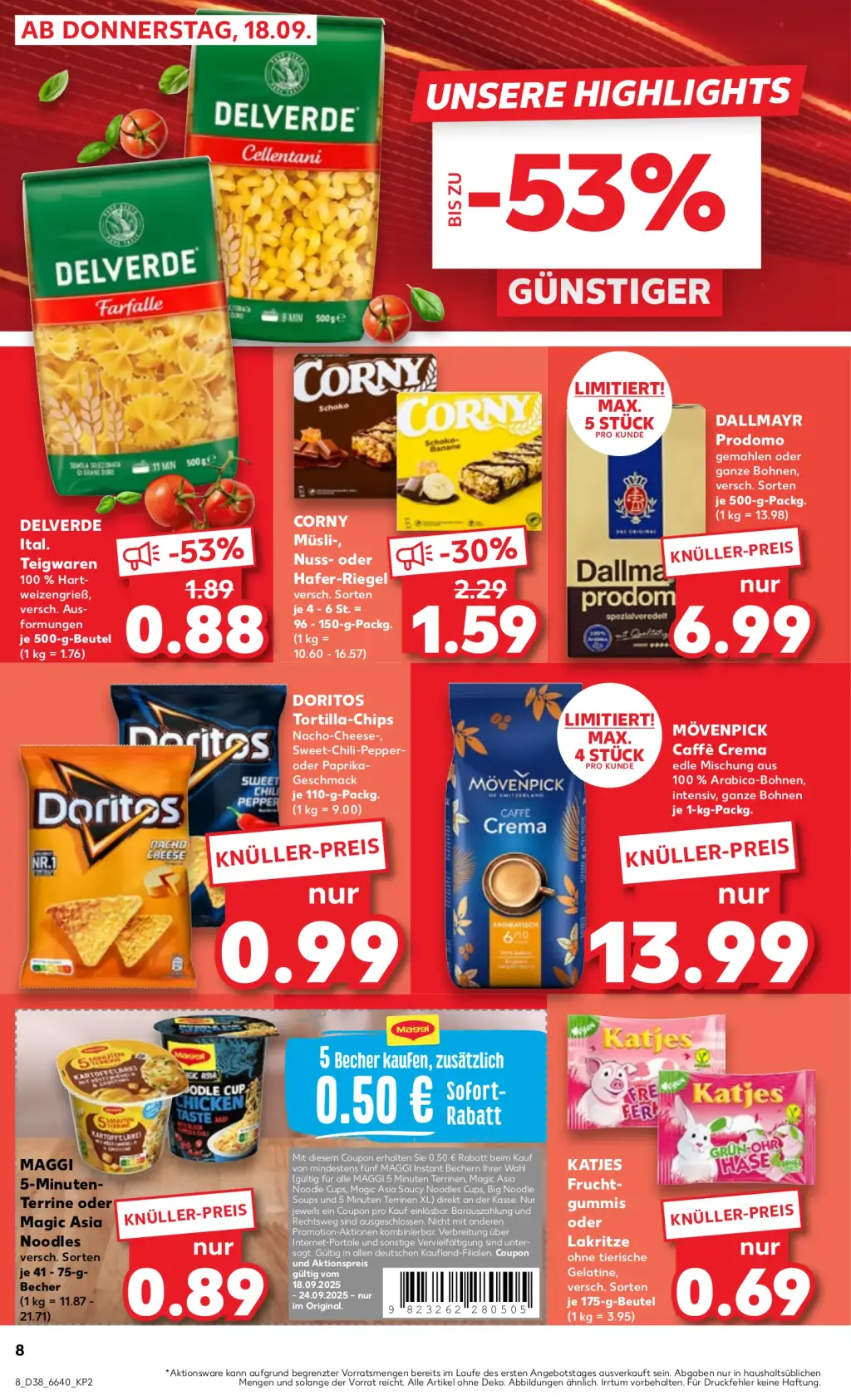 Kaufland Prospekt KW38 mit aktuellen Angeboten und attraktiven Rabatten – günstige Lebensmittel, Sparen Sie bei Kaufland Prospekt diese Woche!