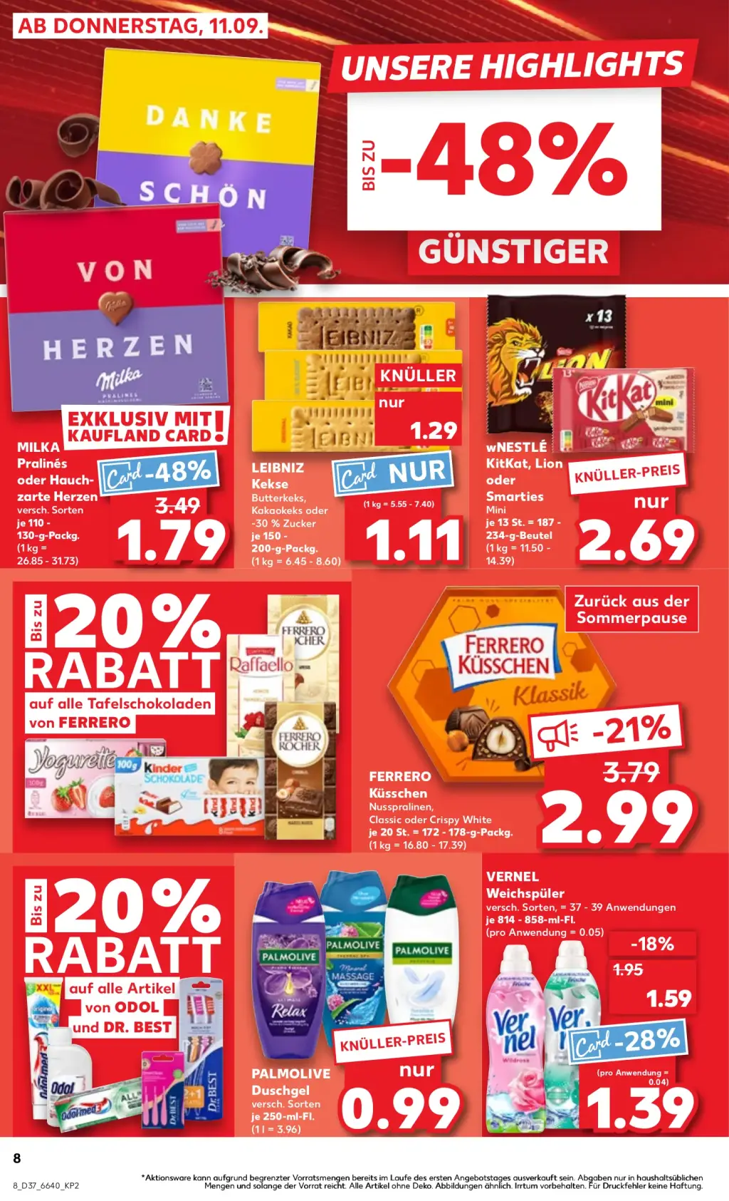 Kaufland Prospekt KW37 mit aktuellen Angeboten und attraktiven Rabatten – günstige Lebensmittel, Sparen Sie bei Kaufland Prospekt diese Woche!