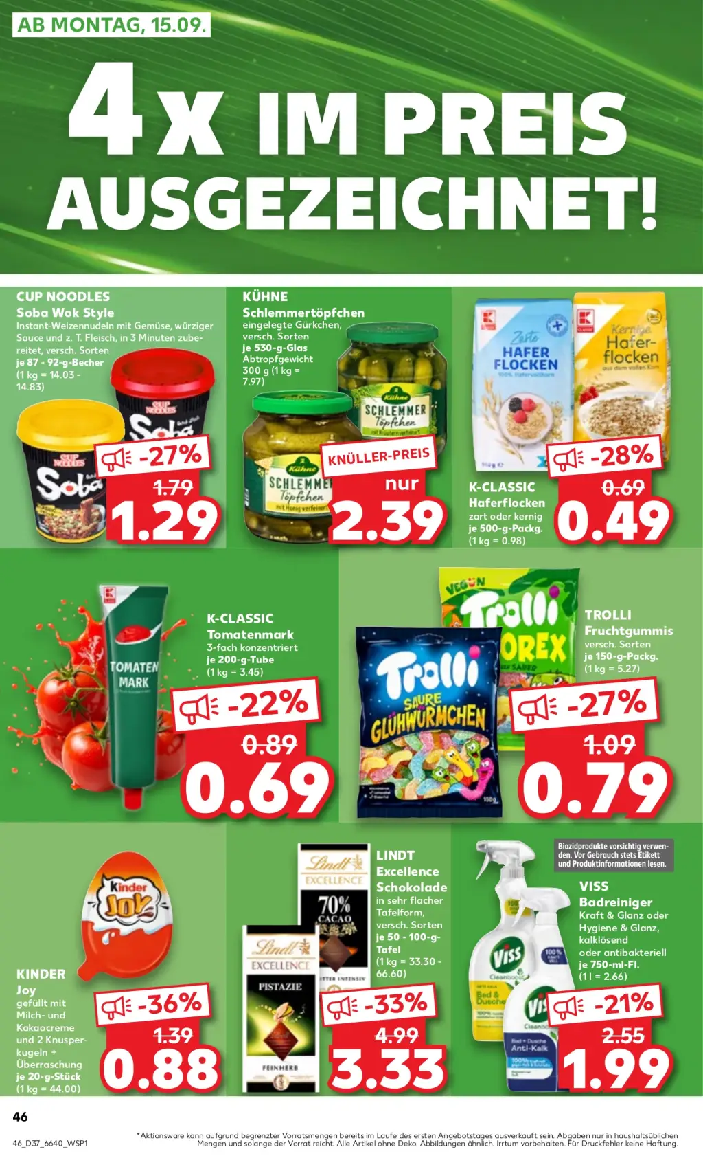 Kaufland Prospekt KW37 mit aktuellen Angeboten und attraktiven Rabatten – günstige Lebensmittel, Sparen Sie bei Kaufland Prospekt diese Woche!