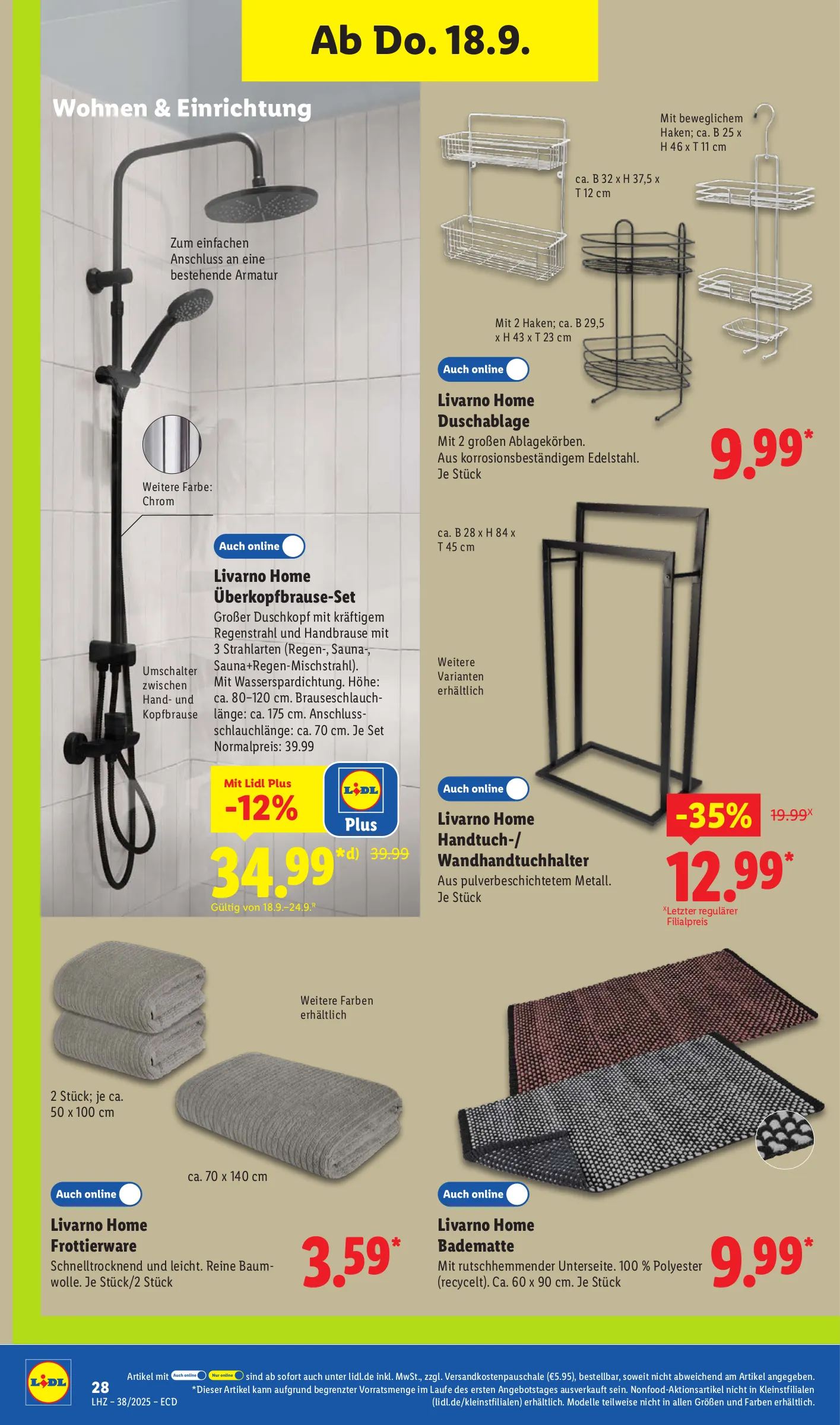 Lidl Prospekt KW38 mit aktuellen Angeboten und attraktiven Rabatten – günstige Lebensmittel, Sparen Sie bei Lidl Prospekt diese Woche!