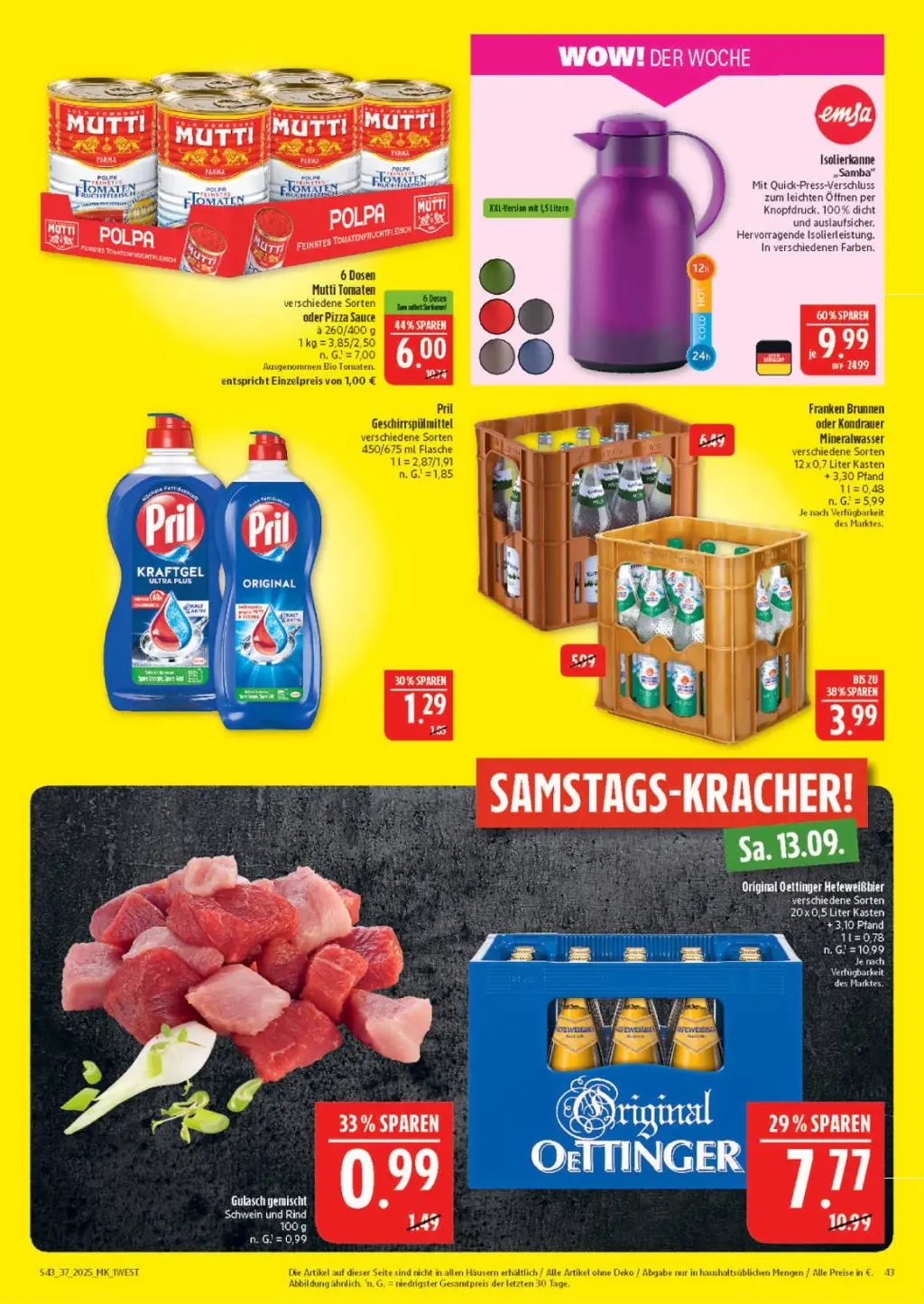 Marktkauf Prospekt KW37 mit aktuellen Angeboten und attraktiven Rabatten – günstige Lebensmittel, Sparen Sie bei Marktkauf Prospekt diese Woche!
