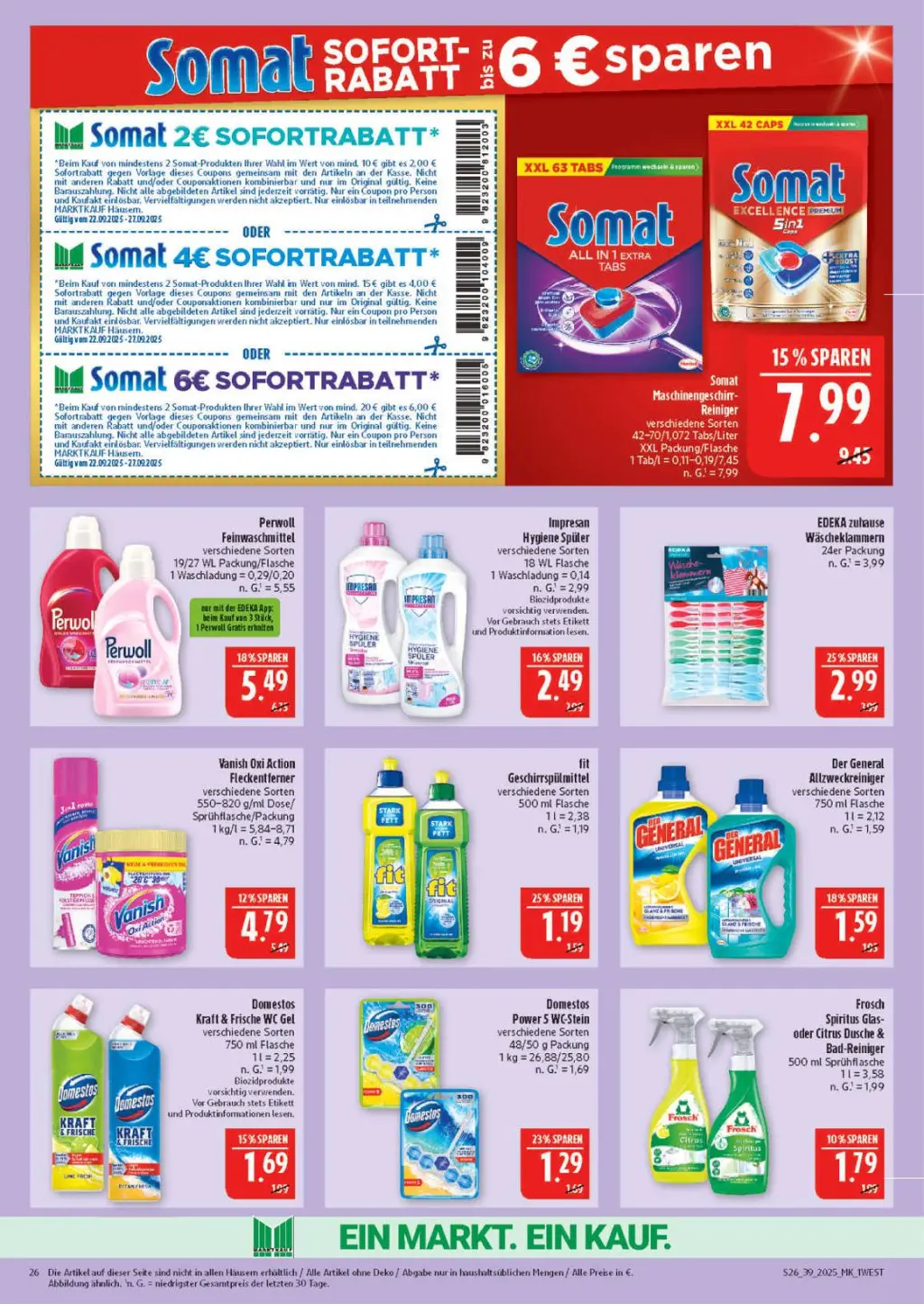 Marktkauf Prospekt KW39 mit aktuellen Angeboten und attraktiven Rabatten – günstige Lebensmittel, Sparen Sie bei Marktkauf Prospekt diese Woche!