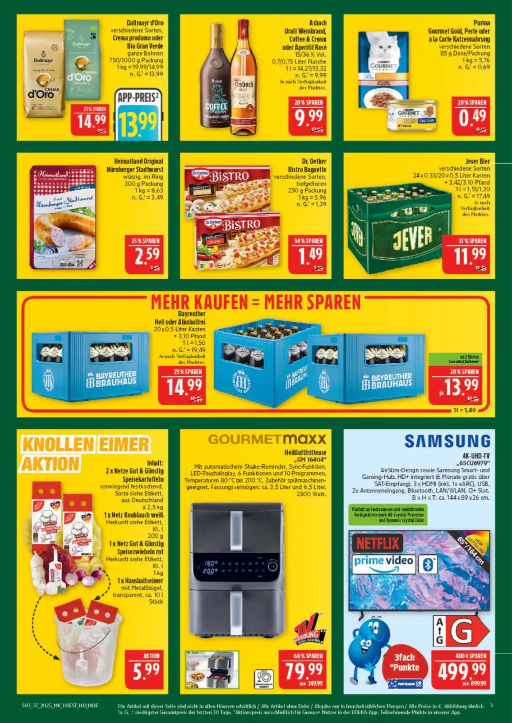 Marktkauf Prospekt KW37 mit aktuellen Angeboten und attraktiven Rabatten – günstige Lebensmittel, Sparen Sie bei Marktkauf Prospekt diese Woche!
