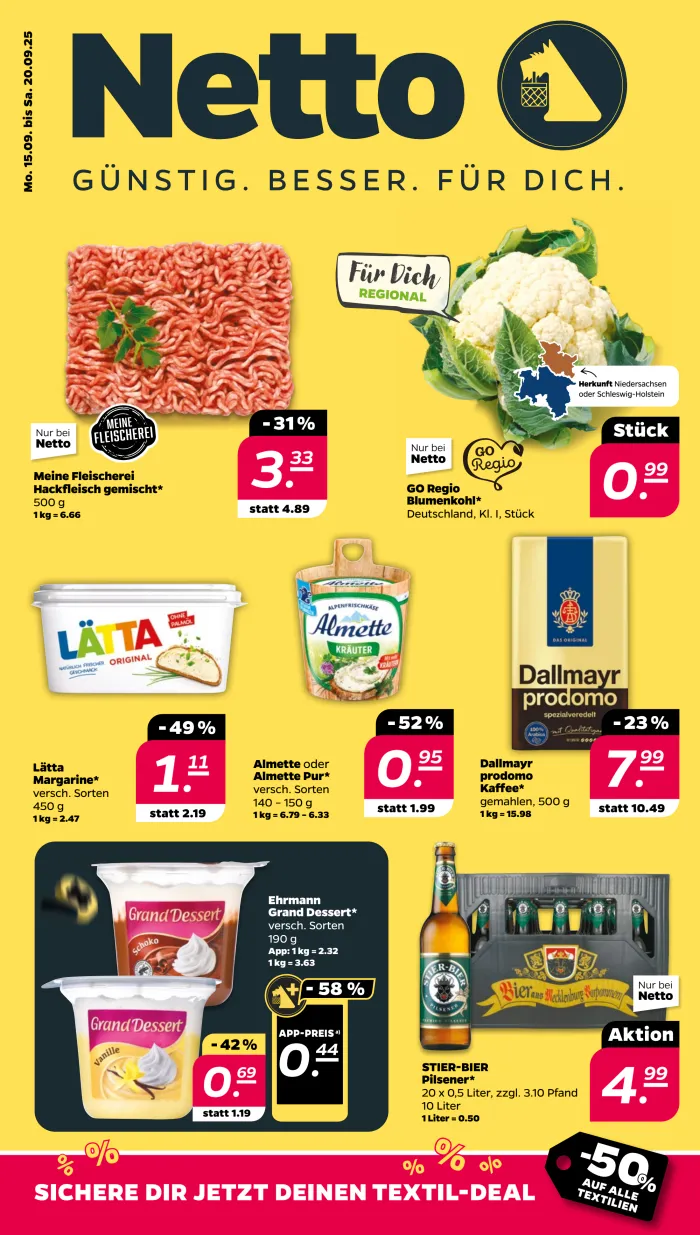 NETTO Prospekt KW38 mit aktuellen Angeboten und attraktiven Rabatten – günstige Lebensmittel, Sparen Sie bei NETTO Prospekt diese Woche!