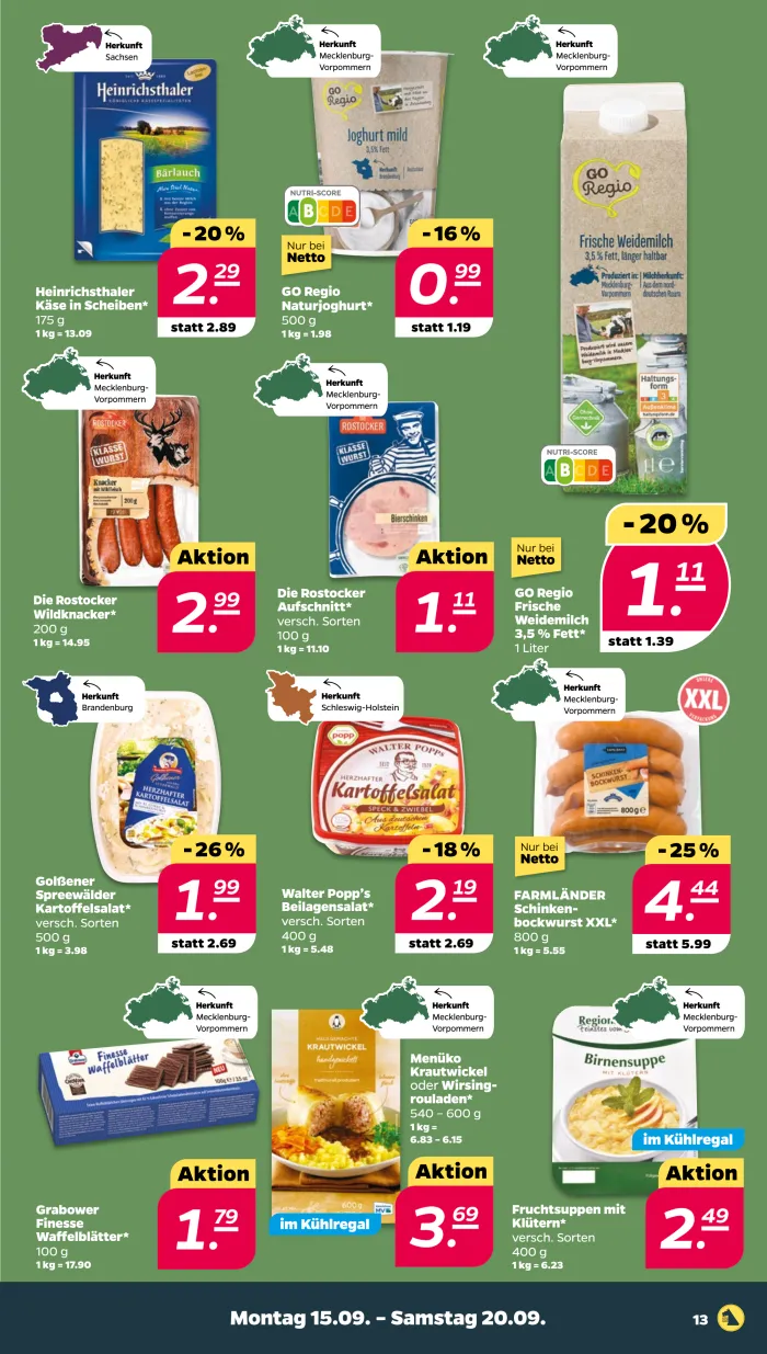 NETTO Prospekt KW38 mit aktuellen Angeboten und attraktiven Rabatten – günstige Lebensmittel, Sparen Sie bei NETTO Prospekt diese Woche!