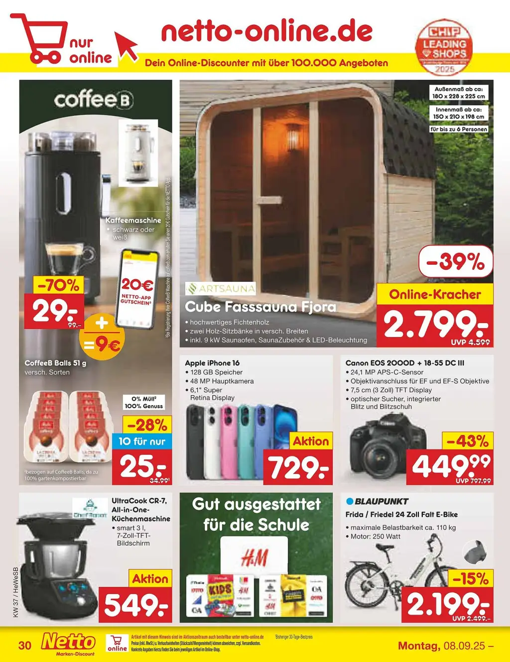 Netto Marken-Discount Prospekt KW37 mit aktuellen Angeboten und attraktiven Rabatten – günstige Lebensmittel, Sparen Sie bei Netto Marken-Discount Prospekt diese Woche!