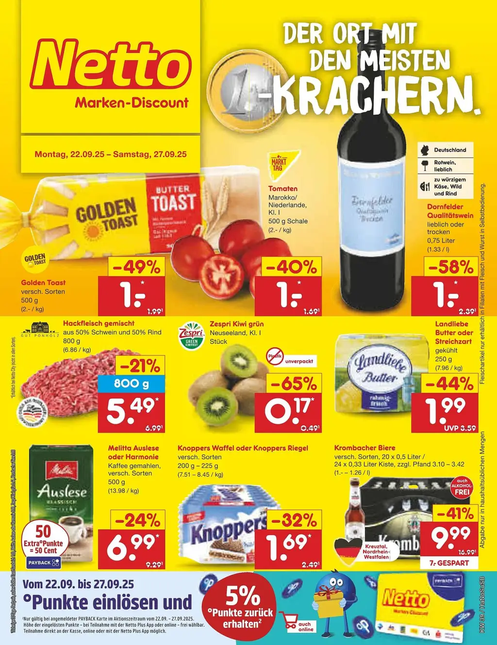 Netto Marken-Discount Prospekt KW39 mit aktuellen Angeboten und attraktiven Rabatten – günstige Lebensmittel, Sparen Sie bei Netto Marken-Discount Prospekt diese Woche!