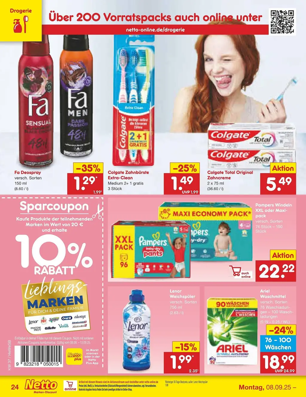 Netto Marken-Discount Prospekt KW37 mit aktuellen Angeboten und attraktiven Rabatten – günstige Lebensmittel, Sparen Sie bei Netto Marken-Discount Prospekt diese Woche!