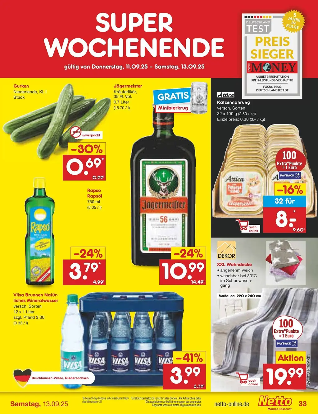 Netto Marken-Discount Prospekt KW37 mit aktuellen Angeboten und attraktiven Rabatten – günstige Lebensmittel, Sparen Sie bei Netto Marken-Discount Prospekt diese Woche!