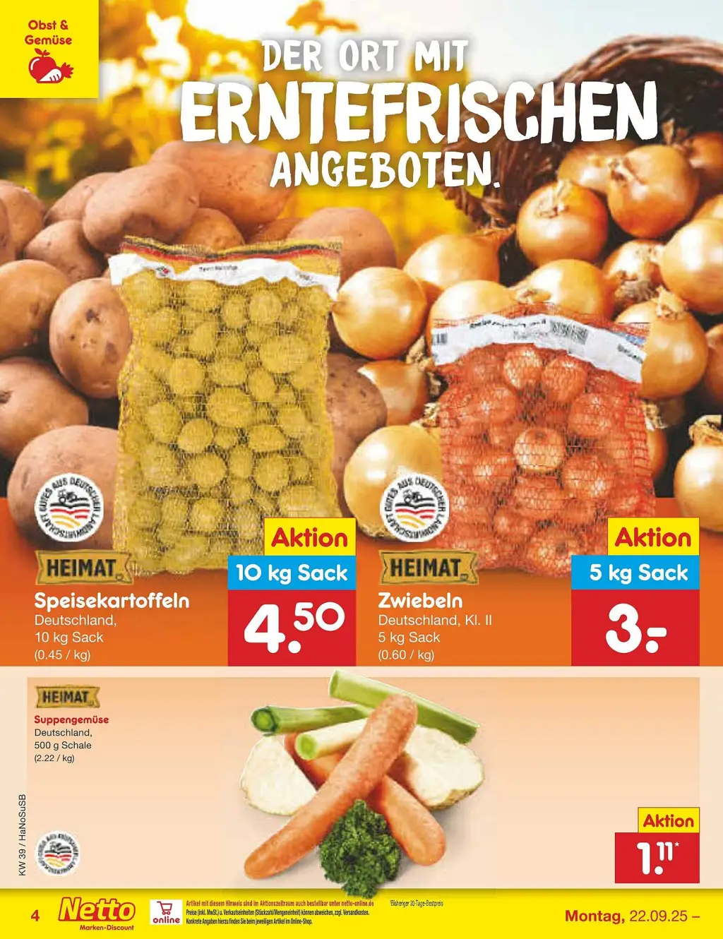 Netto Marken-Discount Prospekt KW39 mit aktuellen Angeboten und attraktiven Rabatten – günstige Lebensmittel, Sparen Sie bei Netto Marken-Discount Prospekt diese Woche!