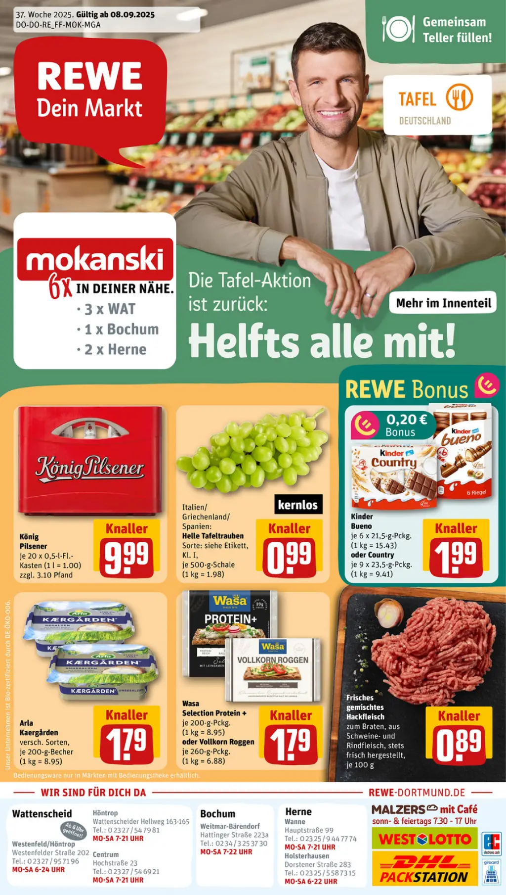 REWE Prospekt KW37 mit aktuellen Angeboten und attraktiven Rabatten – günstige Lebensmittel, Sparen Sie bei REWE Prospekt diese Woche!