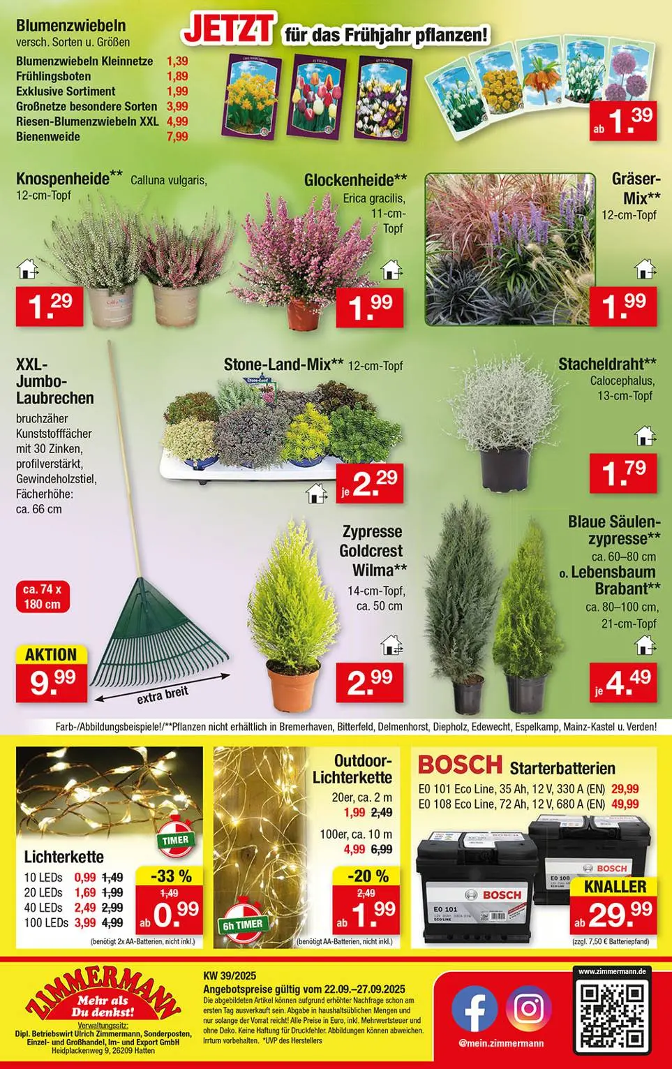 Zimmermann Prospekt KW39 mit aktuellen Angeboten und attraktiven Rabatten – günstige Lebensmittel, Sparen Sie bei Zimmermann Prospekt diese Woche!