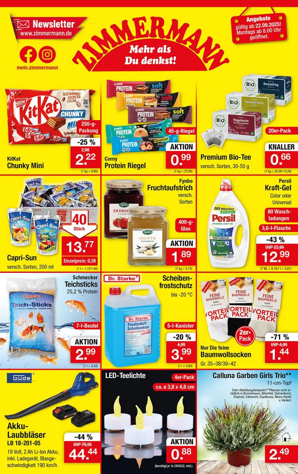 Zimmermann Prospekt KW39 mit aktuellen Angeboten und attraktiven Rabatten – günstige Lebensmittel, Sparen Sie bei Zimmermann Prospekt diese Woche!