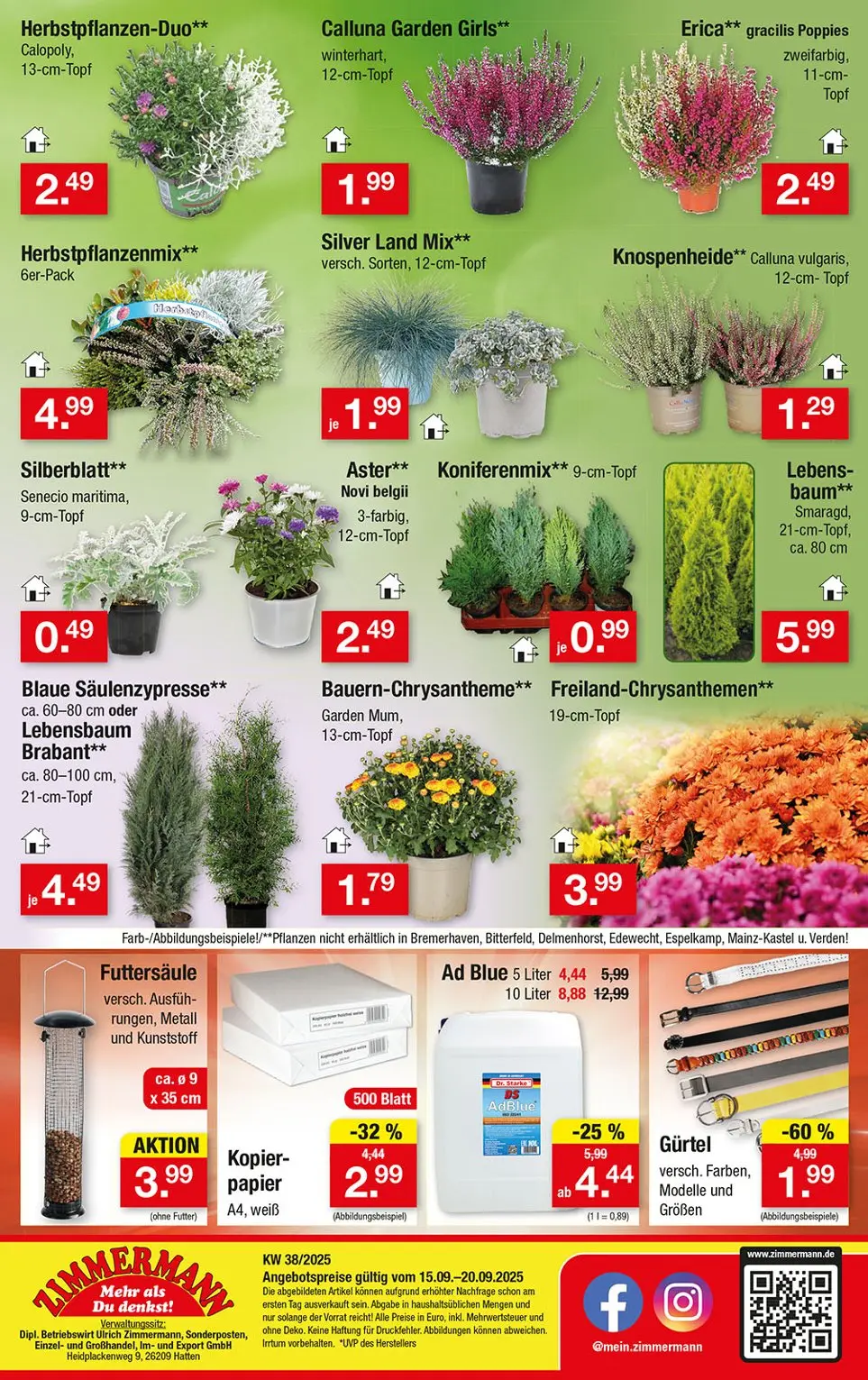 Zimmermann Prospekt KW38 mit aktuellen Angeboten und attraktiven Rabatten – günstige Lebensmittel, Sparen Sie bei Zimmermann Prospekt diese Woche!