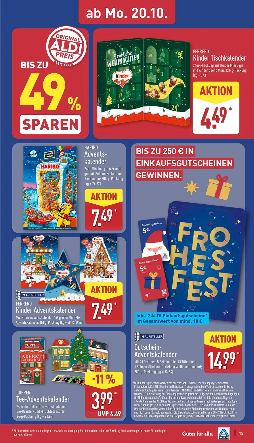 Aldi Nord Prospekt KW43 mit aktuellen Angeboten und attraktiven Rabatten – günstige Lebensmittel, Sparen Sie bei Aldi Nord Prospekt diese Woche!