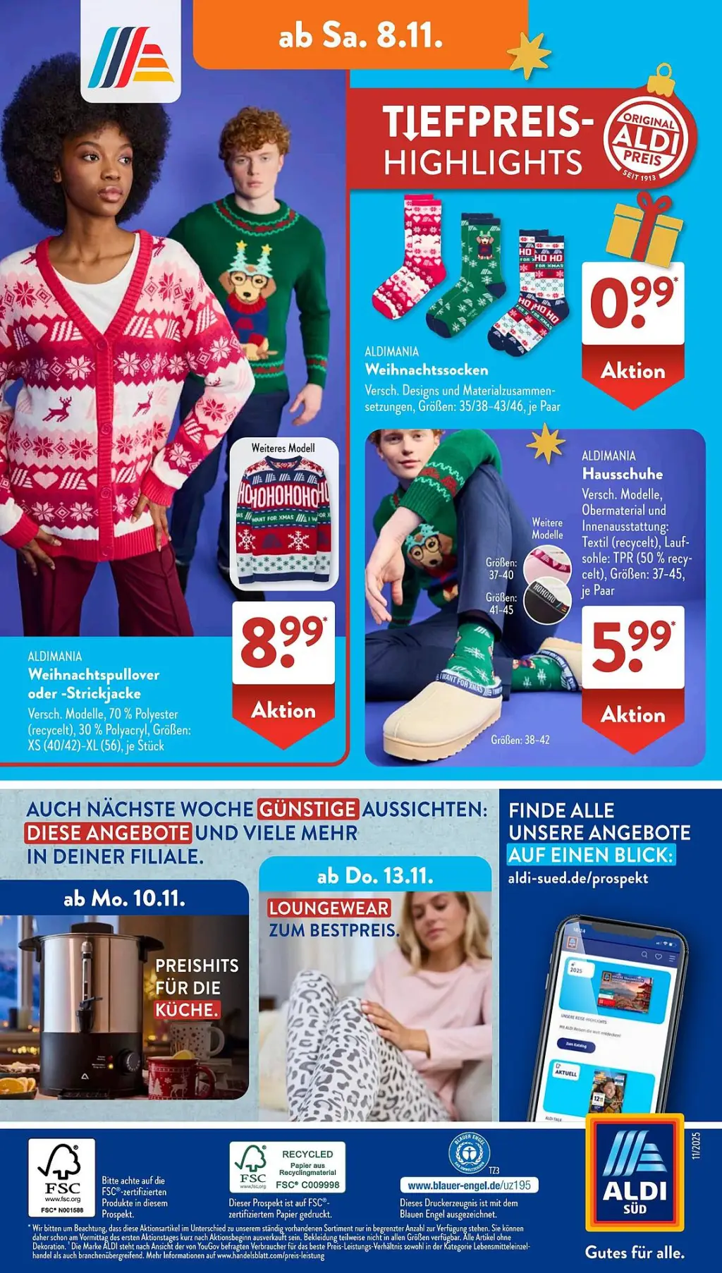 Aldi Süd Prospekt KW45 mit aktuellen Angeboten und attraktiven Rabatten – günstige Lebensmittel, Sparen Sie bei Aldi Süd Prospekt diese Woche!