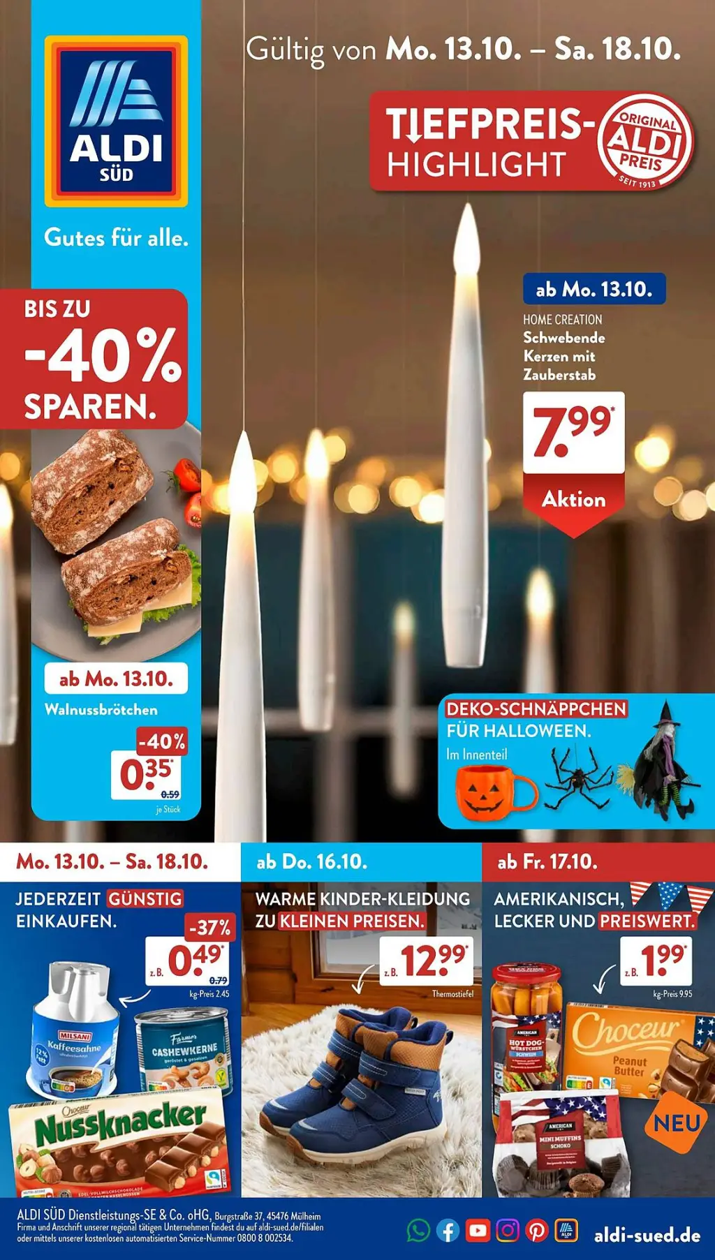 Aldi Süd Prospekt KW42 mit aktuellen Angeboten und attraktiven Rabatten – günstige Lebensmittel, Sparen Sie bei Aldi Süd Prospekt diese Woche!