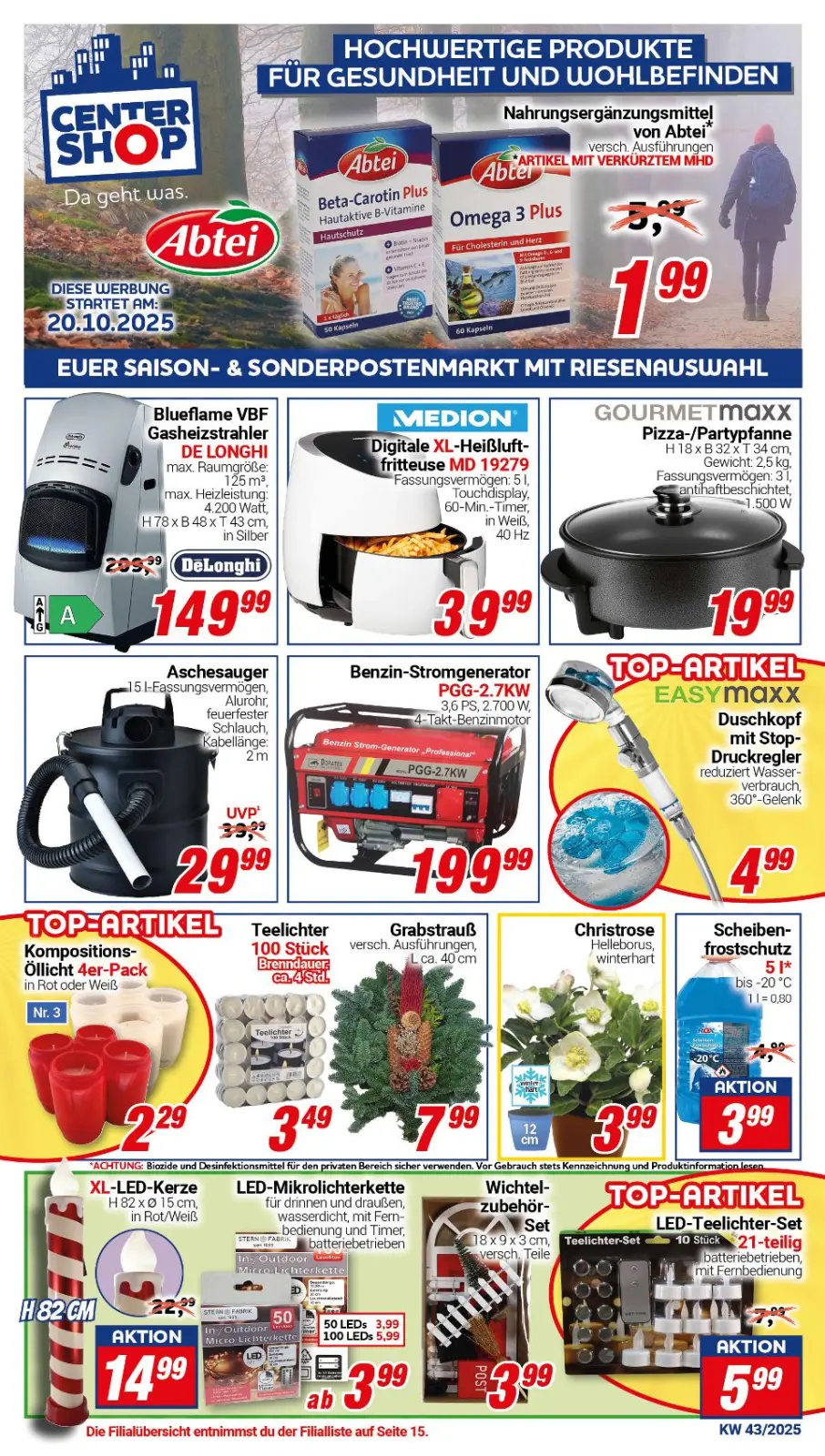 CENTERSHOP Prospekt KW43 mit aktuellen Angeboten und attraktiven Rabatten – günstige Lebensmittel, Sparen Sie bei CENTERSHOP Prospekt diese Woche!