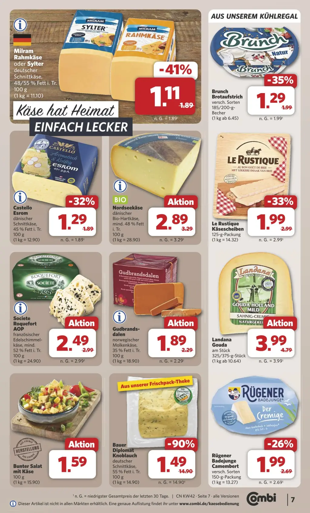 Combi Prospekt KW42 mit aktuellen Angeboten und attraktiven Rabatten – günstige Lebensmittel, Sparen Sie bei Combi Prospekt diese Woche!