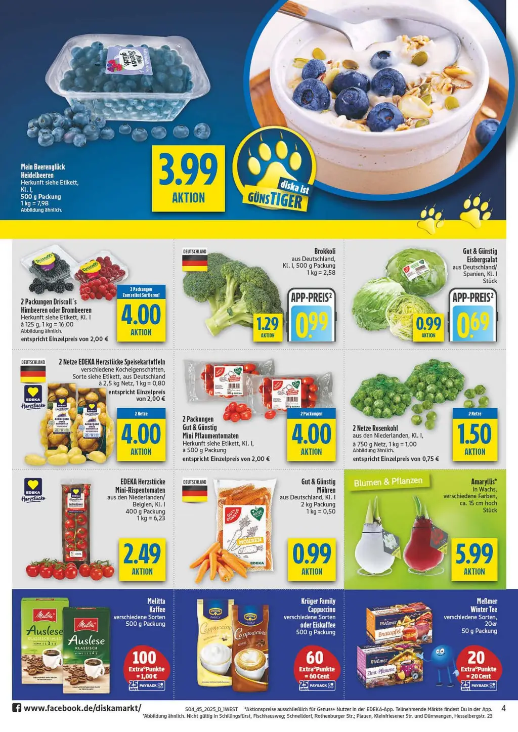 diska Prospekt KW45 mit aktuellen Angeboten und attraktiven Rabatten – günstige Lebensmittel, Sparen Sie bei diska Prospekt diese Woche!