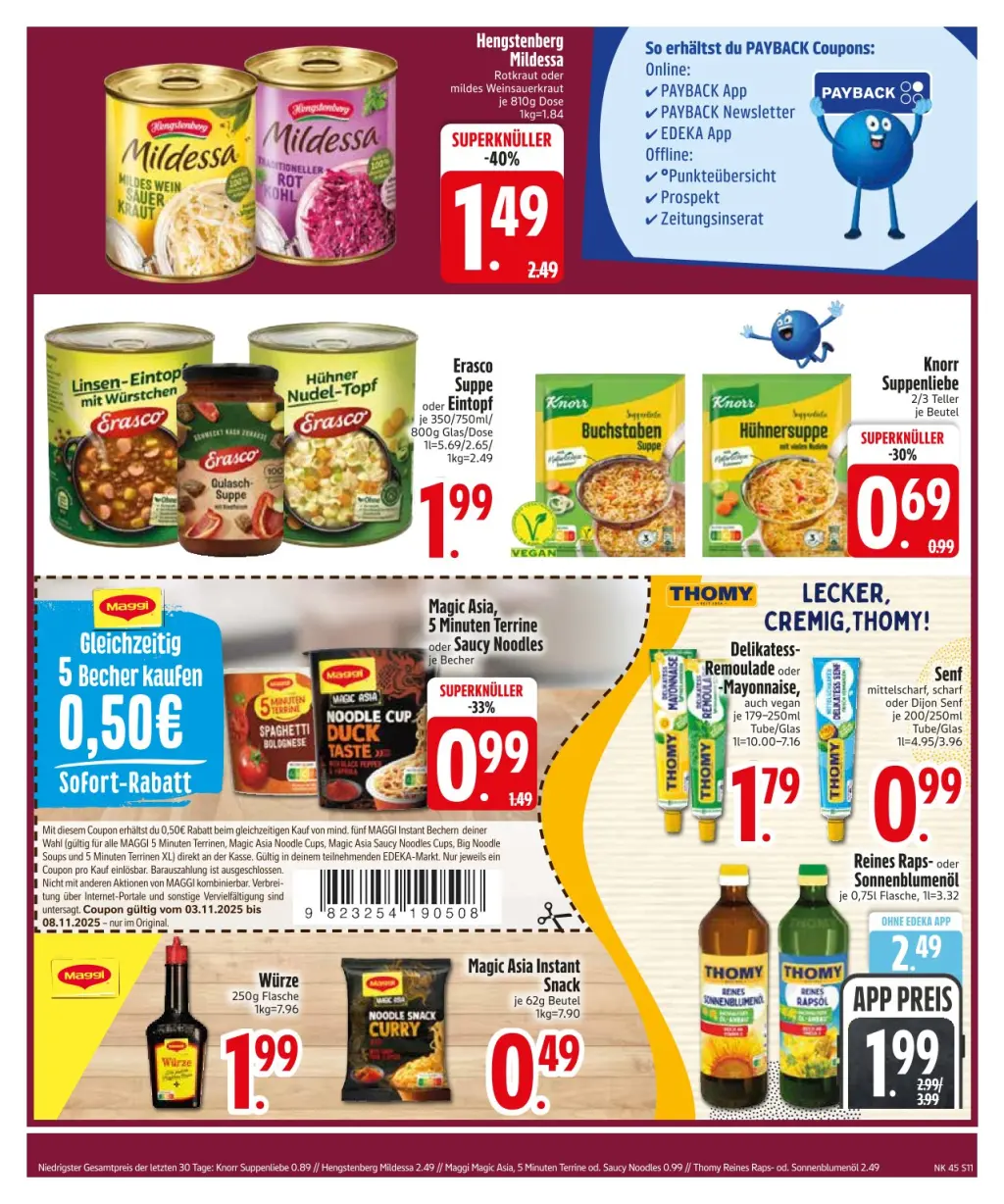 Edeka Prospekt KW45 mit aktuellen Angeboten und attraktiven Rabatten – günstige Lebensmittel, Sparen Sie bei Edeka Prospekt diese Woche!