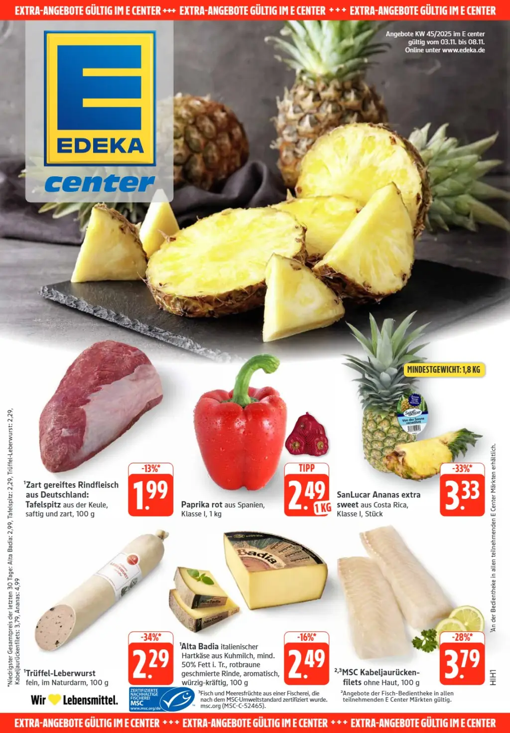 Edeka Prospekt KW45 mit aktuellen Angeboten und attraktiven Rabatten – günstige Lebensmittel, Sparen Sie bei Edeka Prospekt diese Woche!