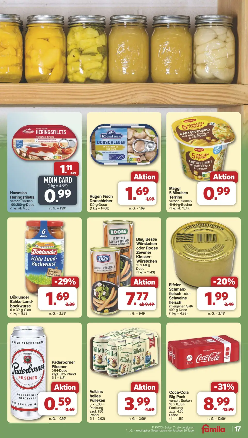 Famila Prospekt KW43 mit aktuellen Angeboten und attraktiven Rabatten – günstige Lebensmittel, Sparen Sie bei Famila Prospekt diese Woche!