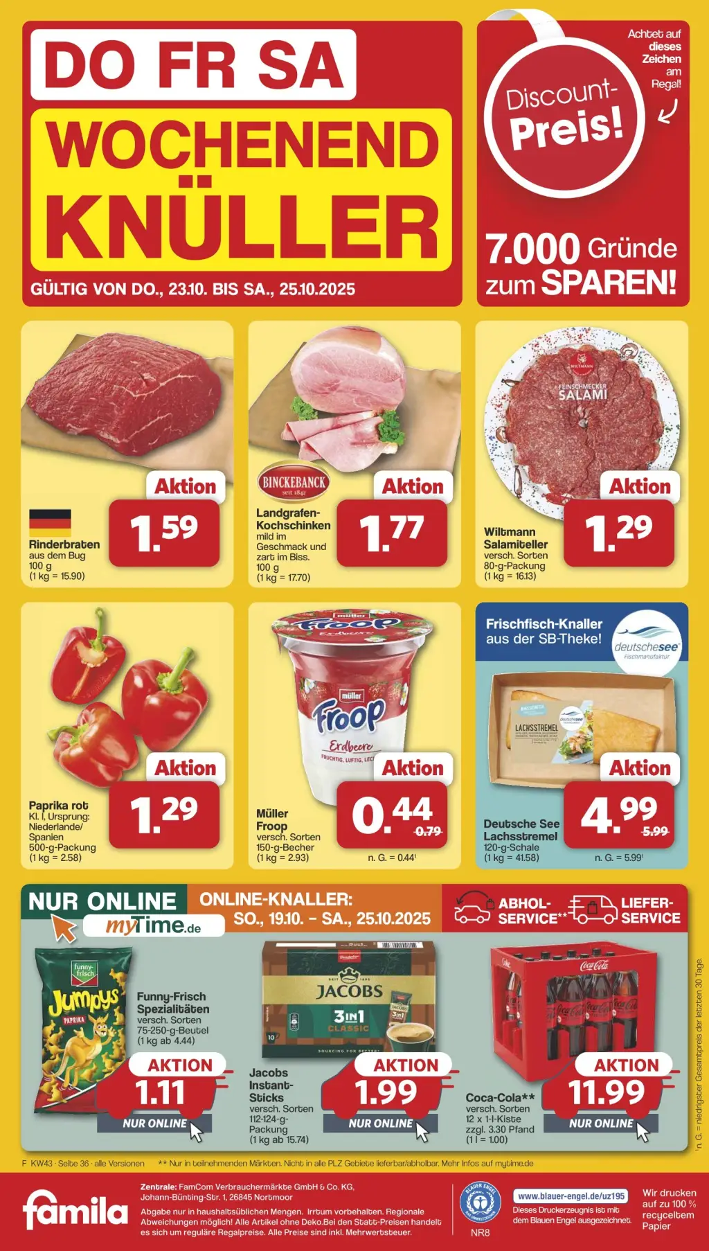 Famila Prospekt KW43 mit aktuellen Angeboten und attraktiven Rabatten – günstige Lebensmittel, Sparen Sie bei Famila Prospekt diese Woche!