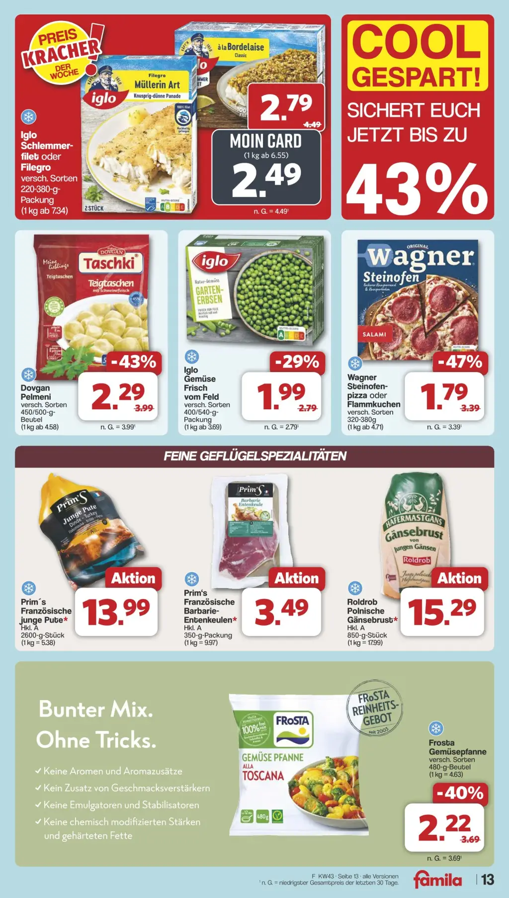Famila Prospekt KW43 mit aktuellen Angeboten und attraktiven Rabatten – günstige Lebensmittel, Sparen Sie bei Famila Prospekt diese Woche!
