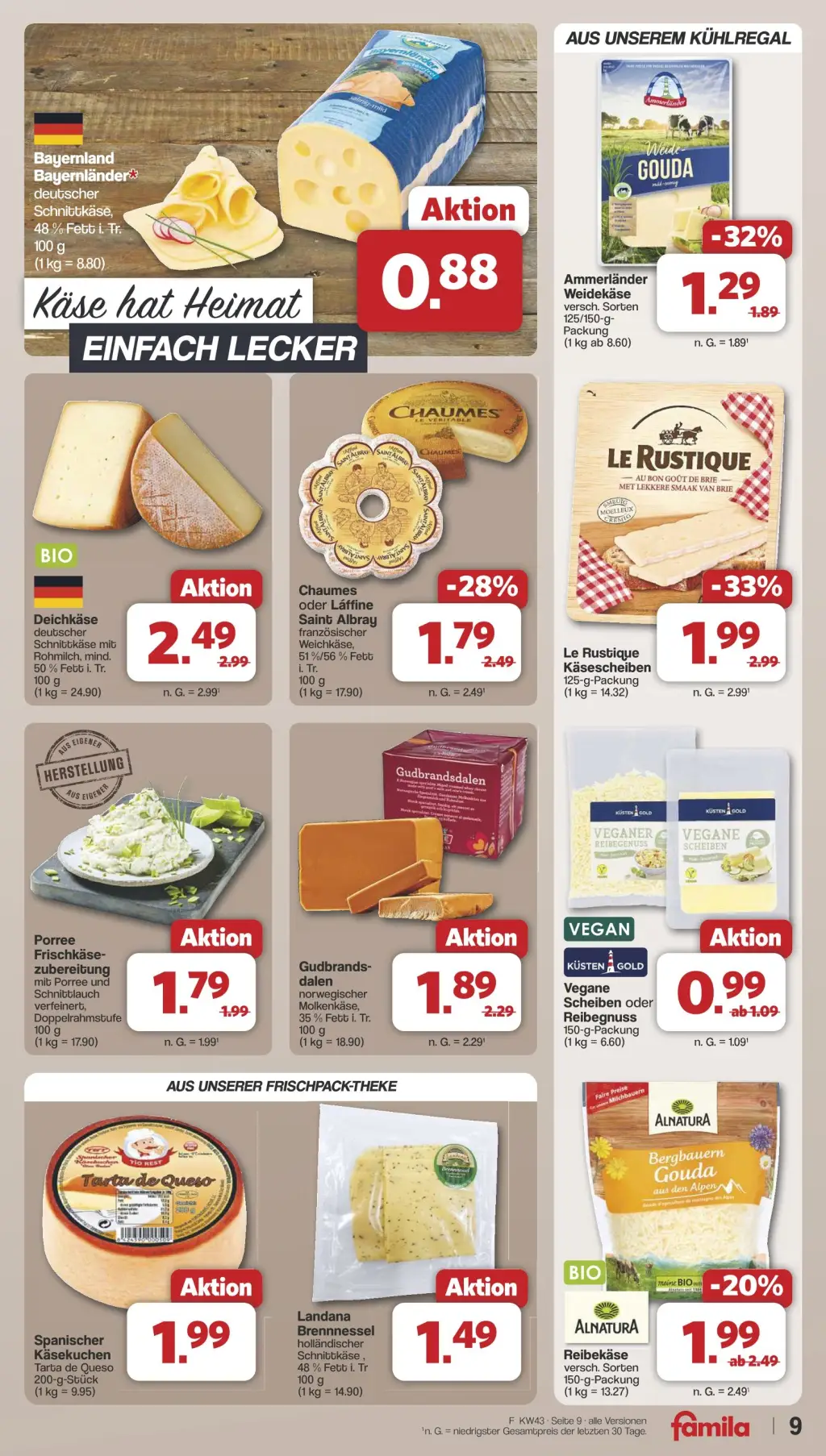 Famila Prospekt KW43 mit aktuellen Angeboten und attraktiven Rabatten – günstige Lebensmittel, Sparen Sie bei Famila Prospekt diese Woche!
