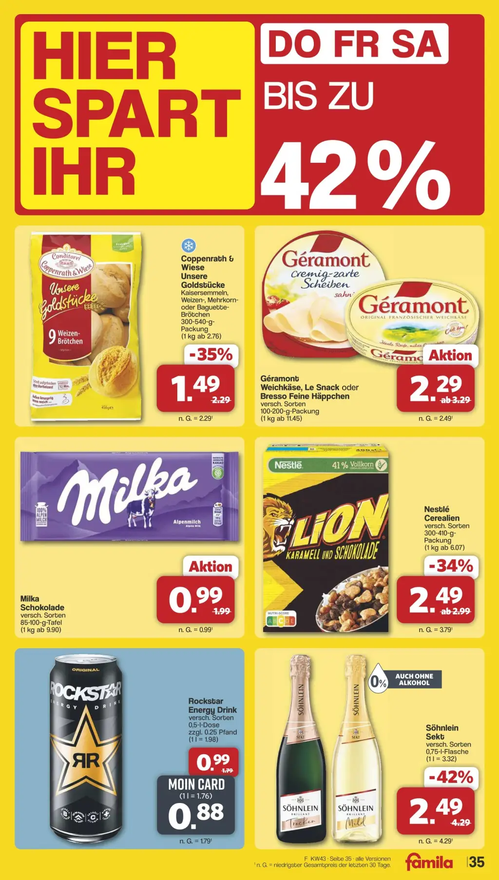 Famila Prospekt KW43 mit aktuellen Angeboten und attraktiven Rabatten – günstige Lebensmittel, Sparen Sie bei Famila Prospekt diese Woche!