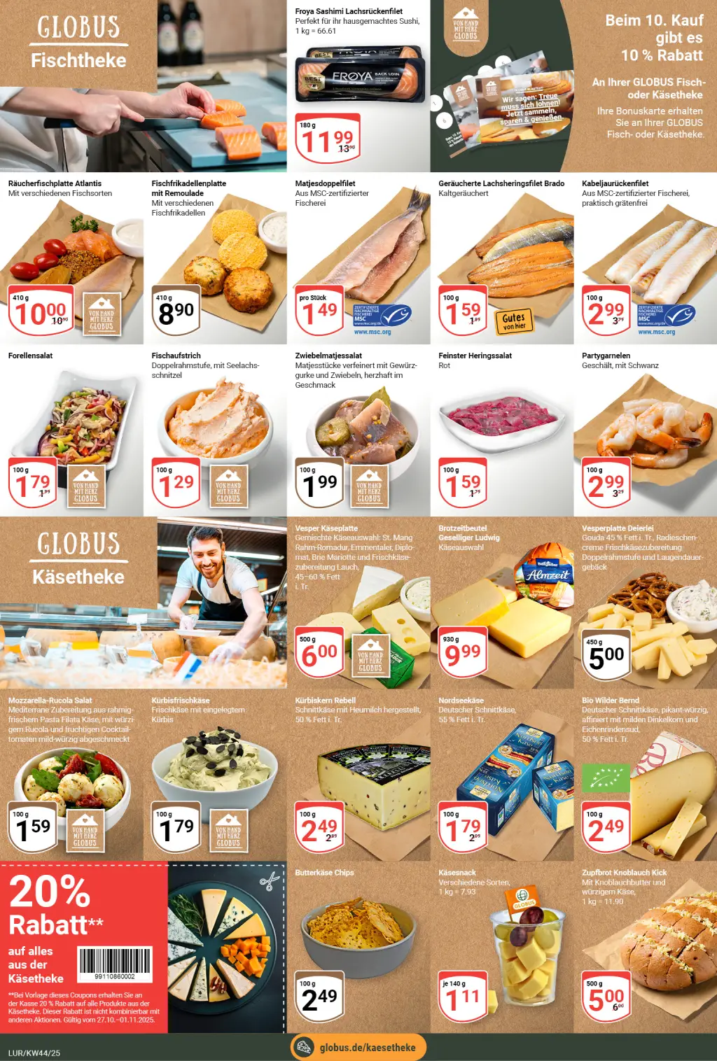 Globus Prospekt KW44 mit aktuellen Angeboten und attraktiven Rabatten – günstige Lebensmittel, Sparen Sie bei Globus Prospekt diese Woche!