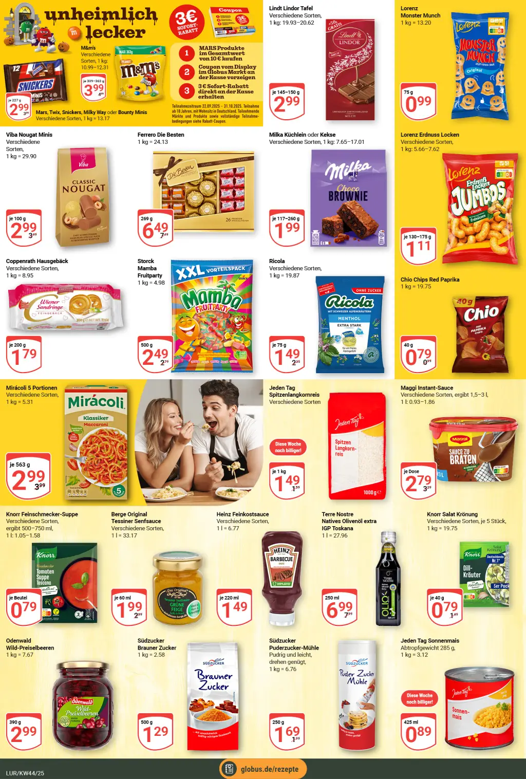 Globus Prospekt KW44 mit aktuellen Angeboten und attraktiven Rabatten – günstige Lebensmittel, Sparen Sie bei Globus Prospekt diese Woche!