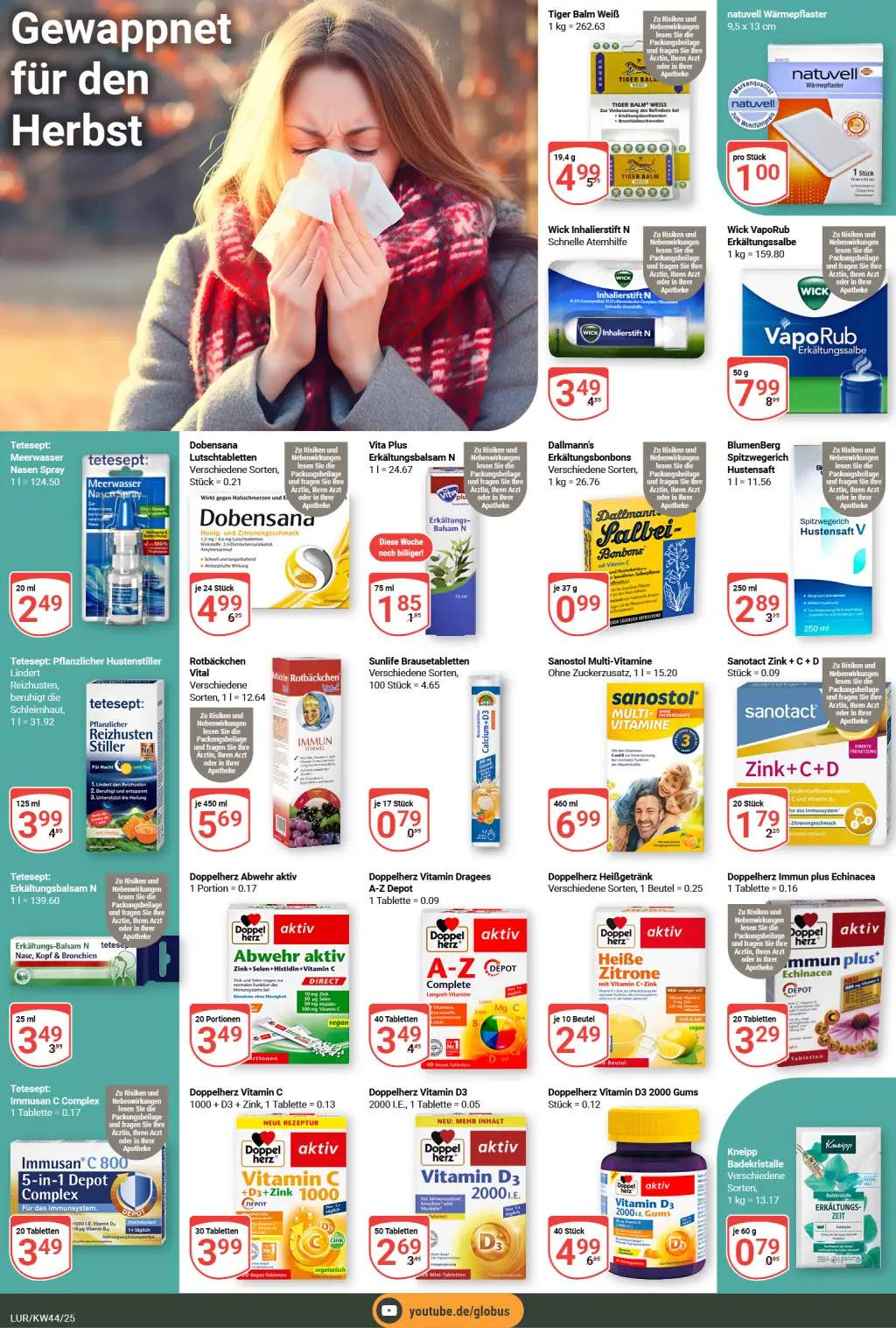 Globus Prospekt KW44 mit aktuellen Angeboten und attraktiven Rabatten – günstige Lebensmittel, Sparen Sie bei Globus Prospekt diese Woche!