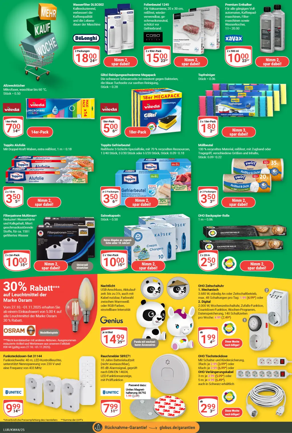 Globus Prospekt KW44 mit aktuellen Angeboten und attraktiven Rabatten – günstige Lebensmittel, Sparen Sie bei Globus Prospekt diese Woche!