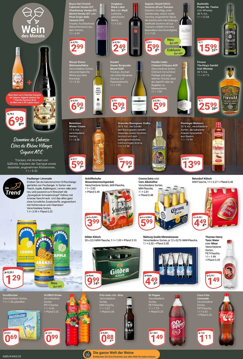 Globus Prospekt KW45 mit aktuellen Angeboten und attraktiven Rabatten – günstige Lebensmittel, Sparen Sie bei Globus Prospekt diese Woche!