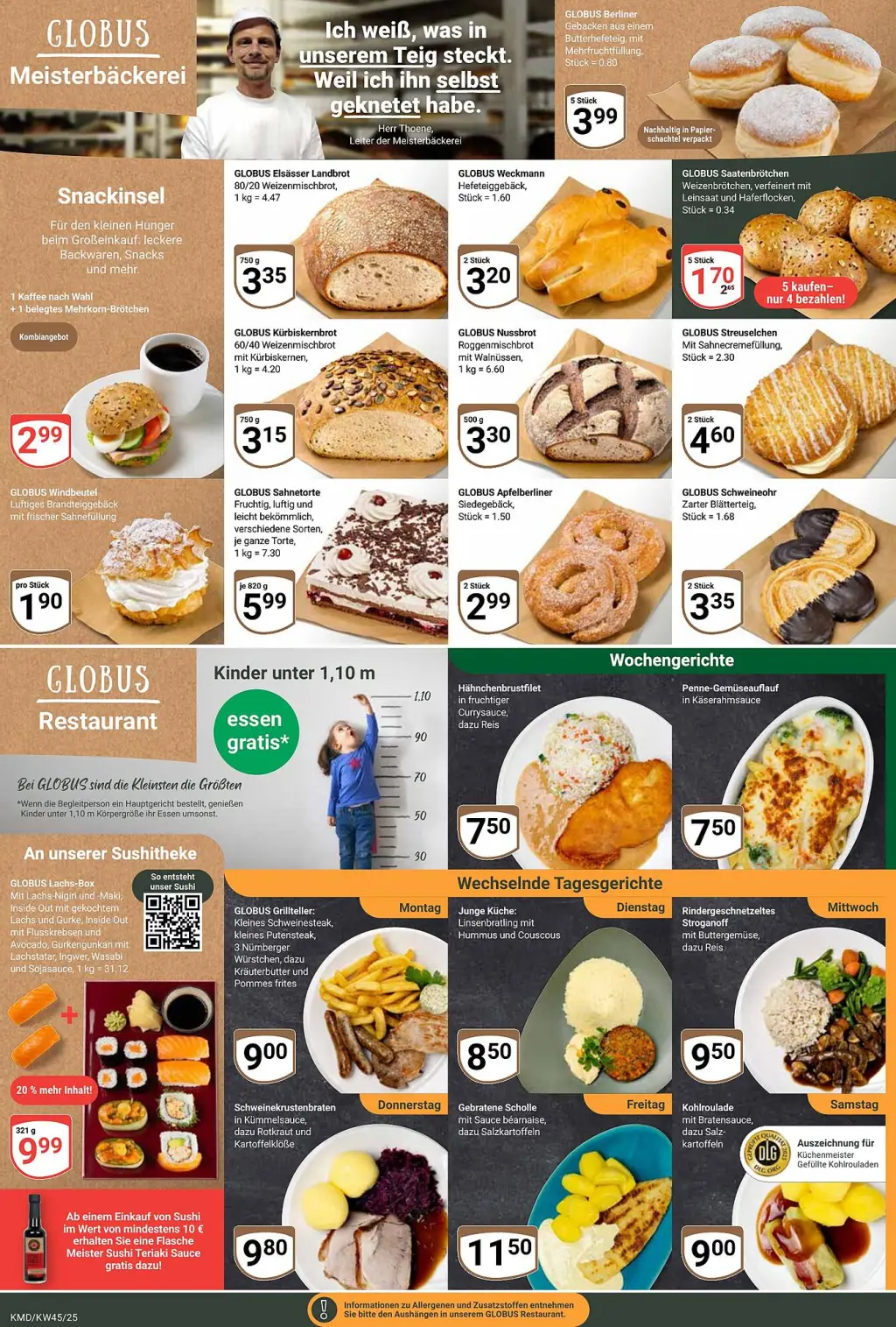 Globus Prospekt KW45 mit aktuellen Angeboten und attraktiven Rabatten – günstige Lebensmittel, Sparen Sie bei Globus Prospekt diese Woche!