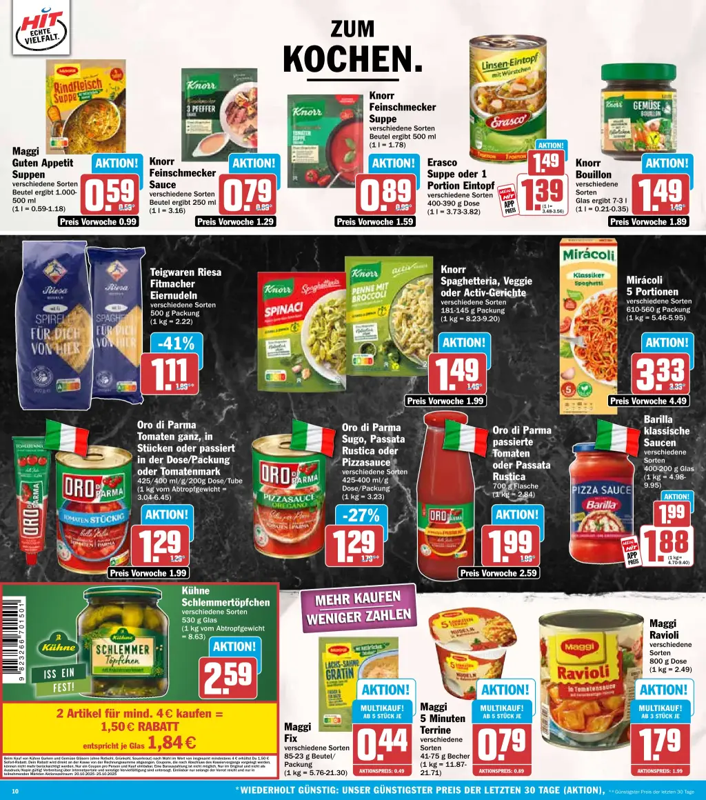Hit Prospekt KW43 mit aktuellen Angeboten und attraktiven Rabatten – günstige Lebensmittel, Sparen Sie bei Hit Prospekt diese Woche!