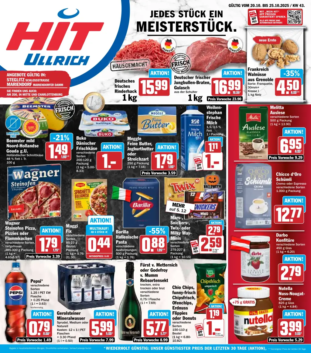 Hit Prospekt KW43 mit aktuellen Angeboten und attraktiven Rabatten – günstige Lebensmittel, Sparen Sie bei Hit Prospekt diese Woche!