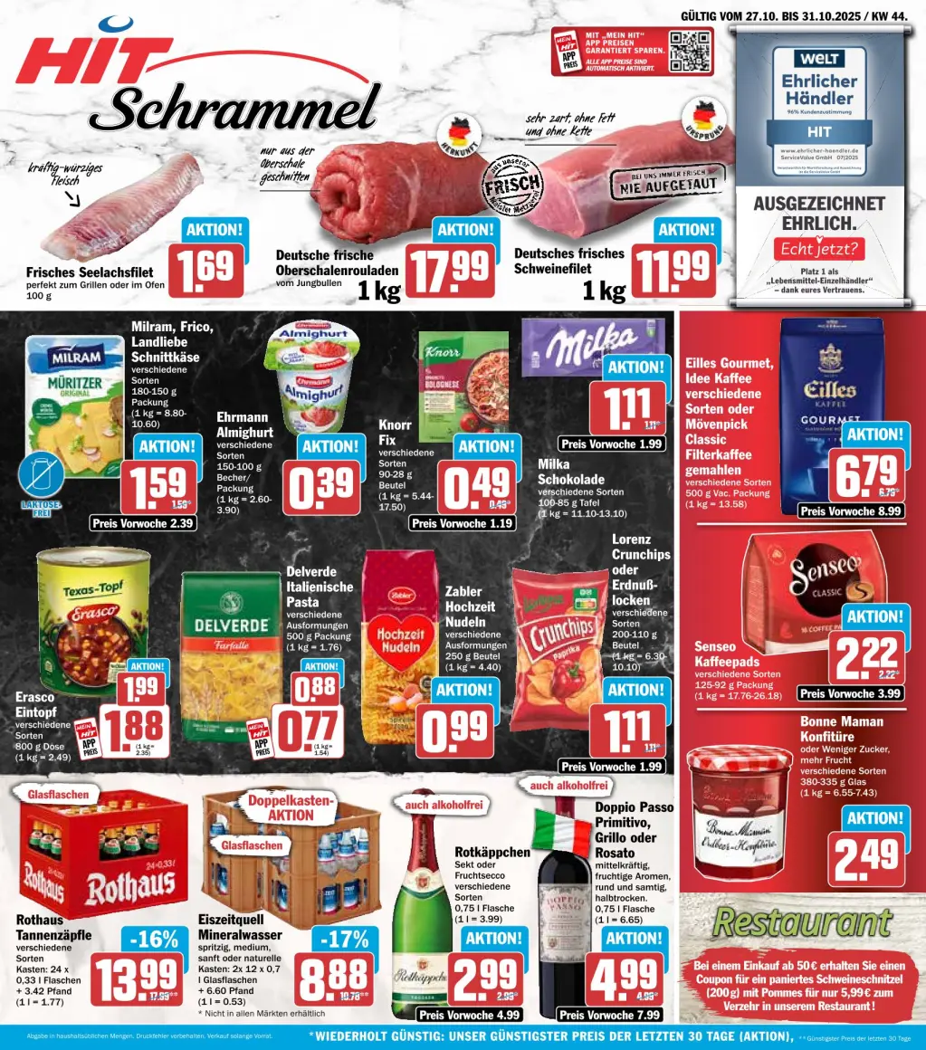 Hit Prospekt KW44 mit aktuellen Angeboten und attraktiven Rabatten – günstige Lebensmittel, Sparen Sie bei Hit Prospekt diese Woche!