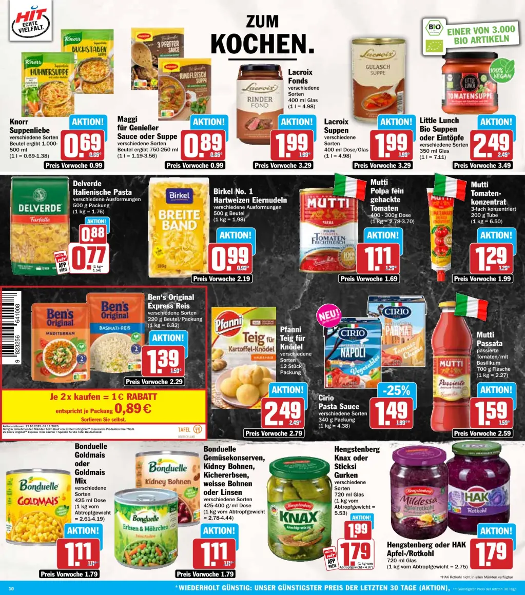 Hit Prospekt KW44 mit aktuellen Angeboten und attraktiven Rabatten – günstige Lebensmittel, Sparen Sie bei Hit Prospekt diese Woche!