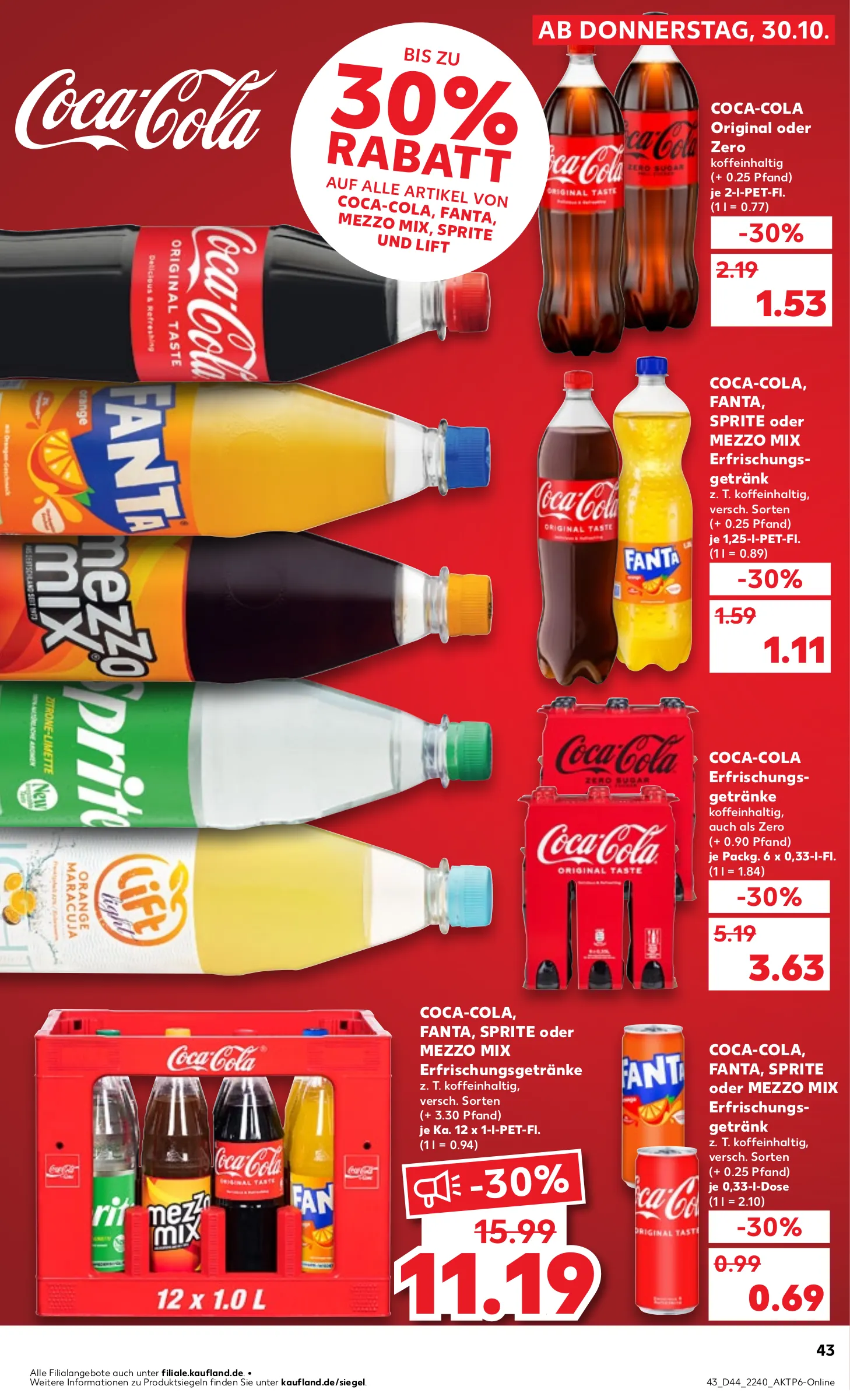 Kaufland Prospekt KW44 mit aktuellen Angeboten und attraktiven Rabatten – günstige Lebensmittel, Sparen Sie bei Kaufland Prospekt diese Woche!