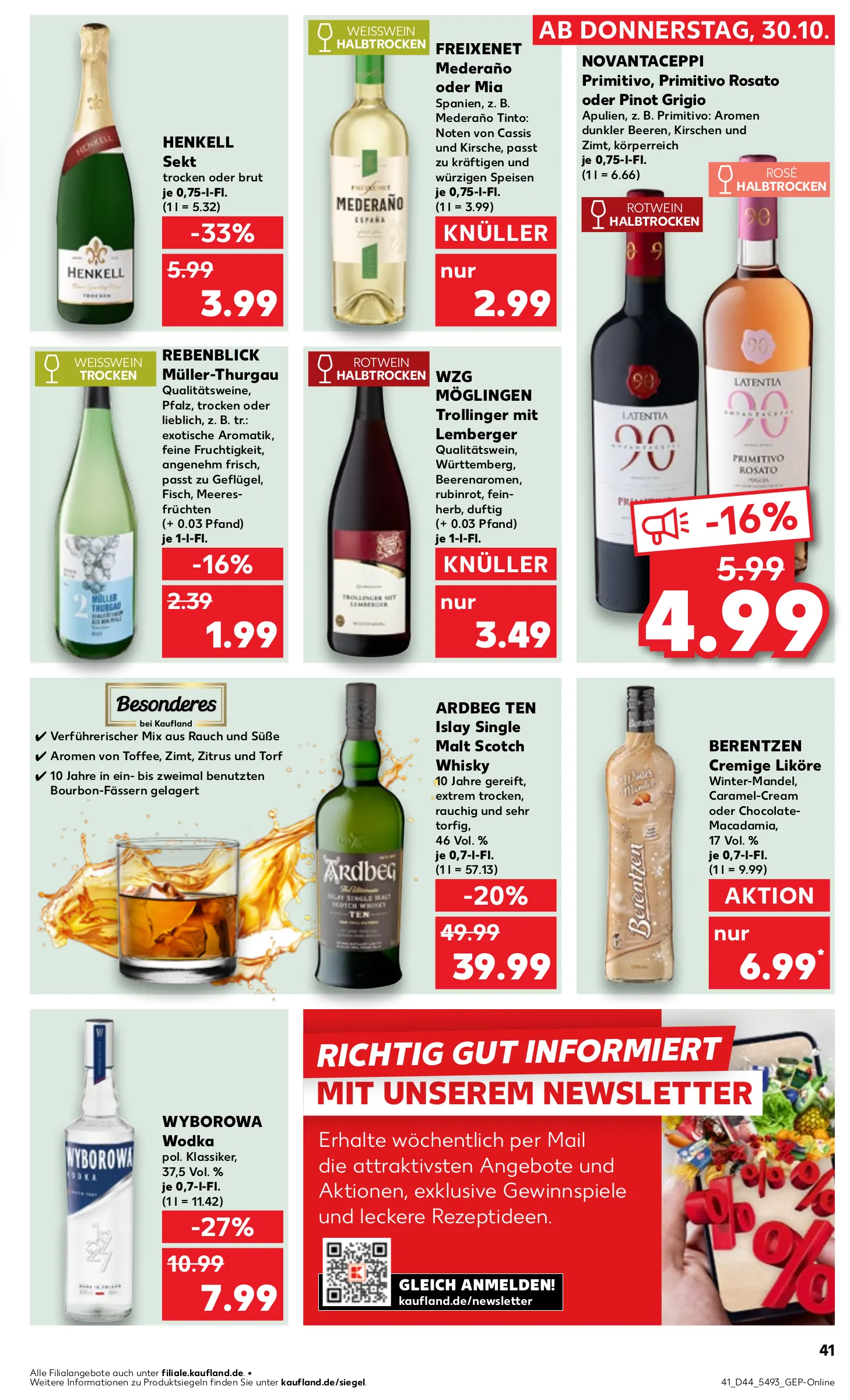 Kaufland Prospekt KW44 mit aktuellen Angeboten und attraktiven Rabatten – günstige Lebensmittel, Sparen Sie bei Kaufland Prospekt diese Woche!
