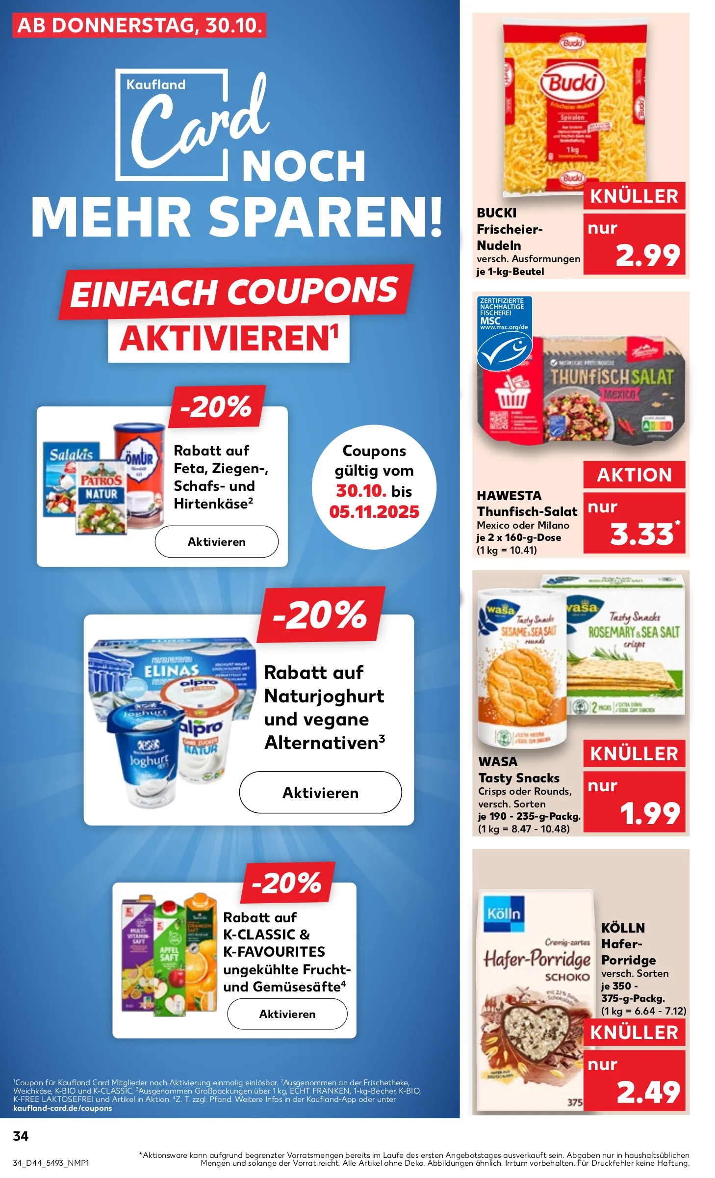 Kaufland Prospekt KW44 mit aktuellen Angeboten und attraktiven Rabatten – günstige Lebensmittel, Sparen Sie bei Kaufland Prospekt diese Woche!