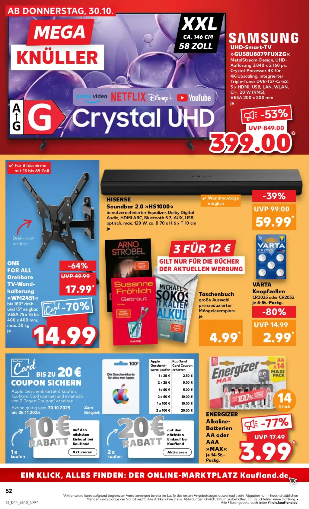 Kaufland Prospekt KW44 mit aktuellen Angeboten und attraktiven Rabatten – günstige Lebensmittel, Sparen Sie bei Kaufland Prospekt diese Woche!