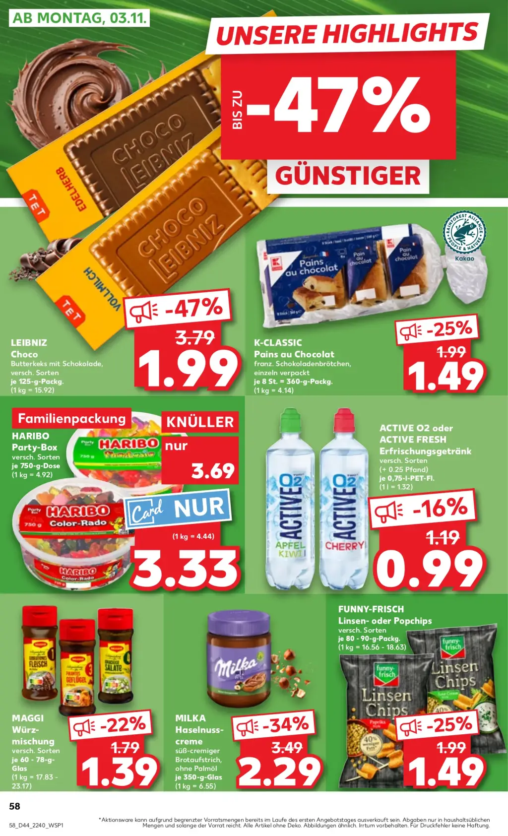 Kaufland Prospekt KW44 mit aktuellen Angeboten und attraktiven Rabatten – günstige Lebensmittel, Sparen Sie bei Kaufland Prospekt diese Woche!