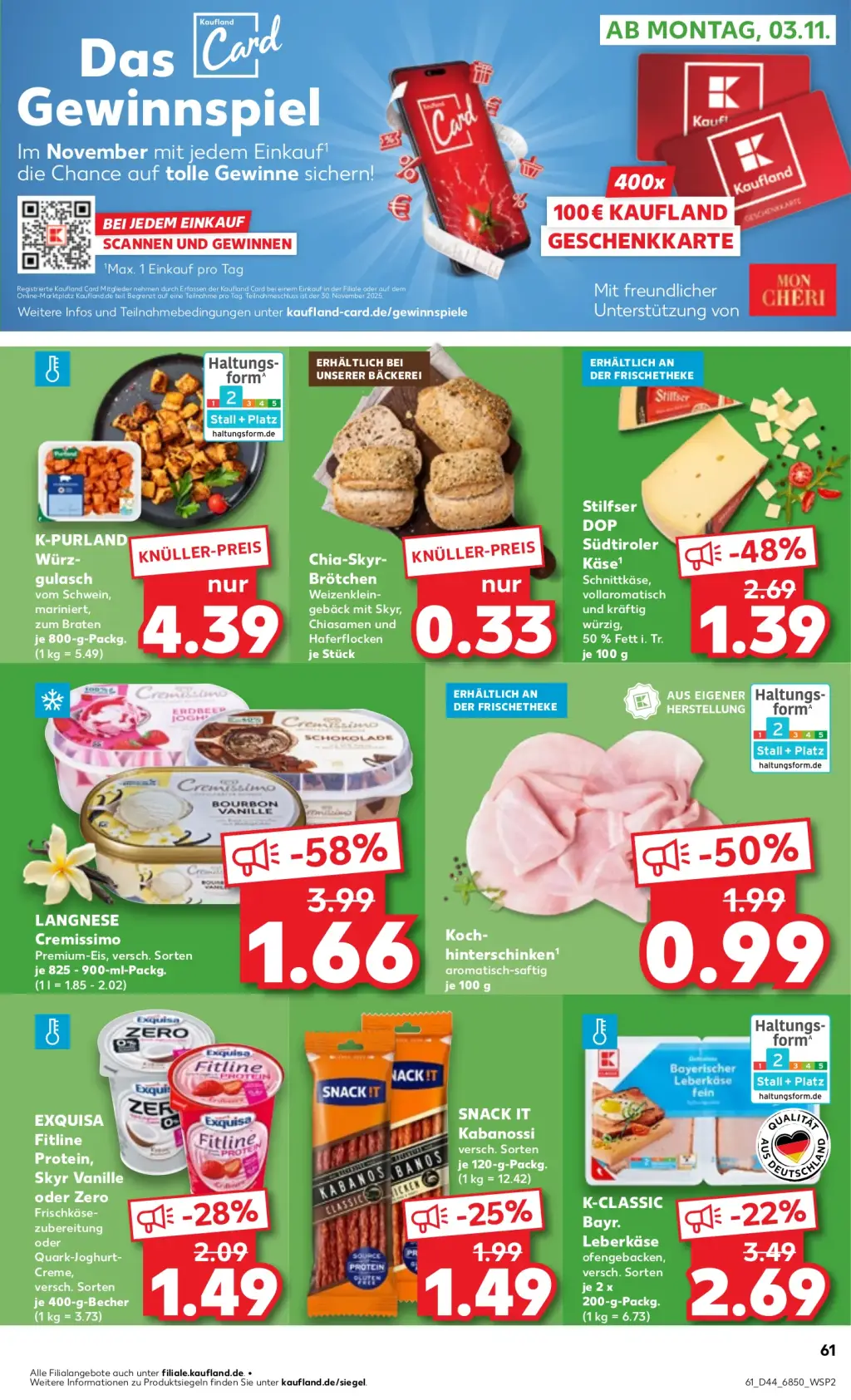 Kaufland Prospekt KW44 mit aktuellen Angeboten und attraktiven Rabatten – günstige Lebensmittel, Sparen Sie bei Kaufland Prospekt diese Woche!