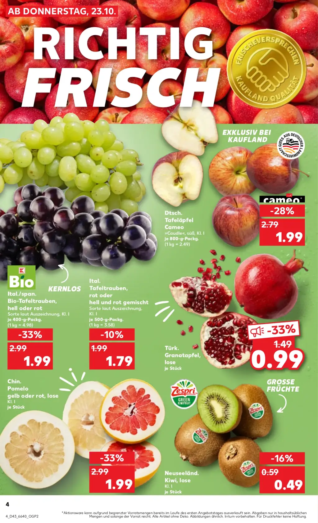 Kaufland Prospekt KW43 mit aktuellen Angeboten und attraktiven Rabatten – günstige Lebensmittel, Sparen Sie bei Kaufland Prospekt diese Woche!