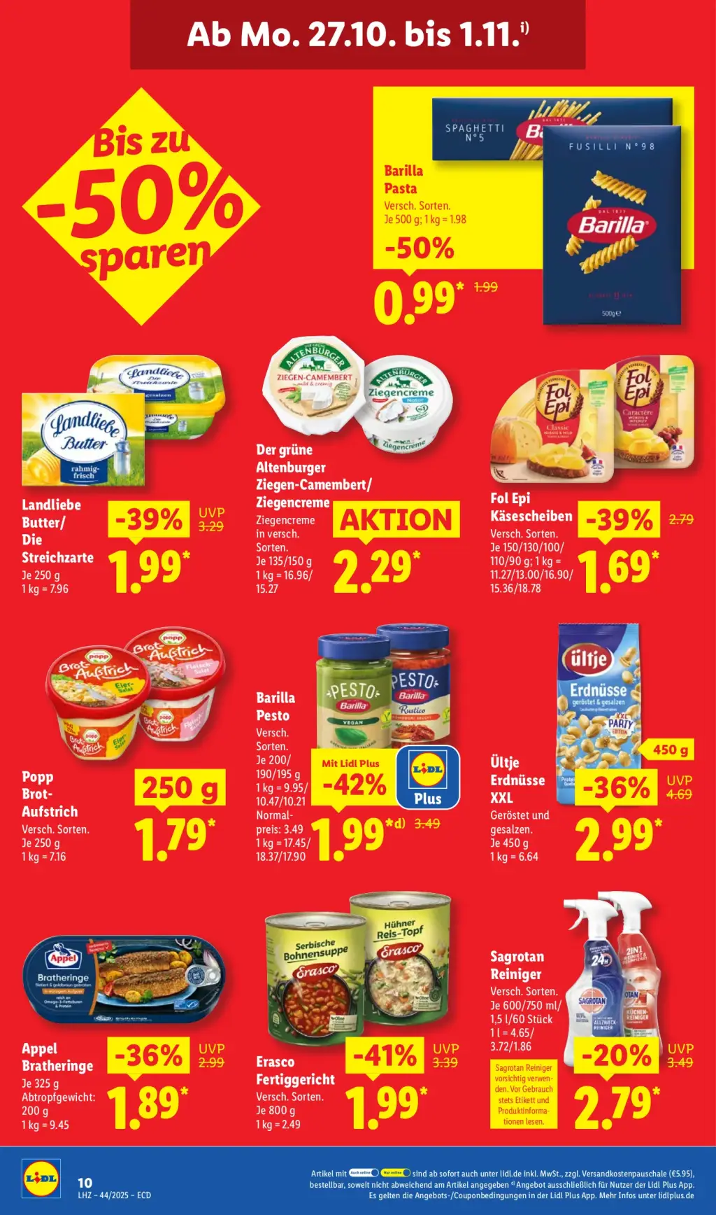 Lidl Prospekt KW44 mit aktuellen Angeboten und attraktiven Rabatten – günstige Lebensmittel, Sparen Sie bei Lidl Prospekt diese Woche!