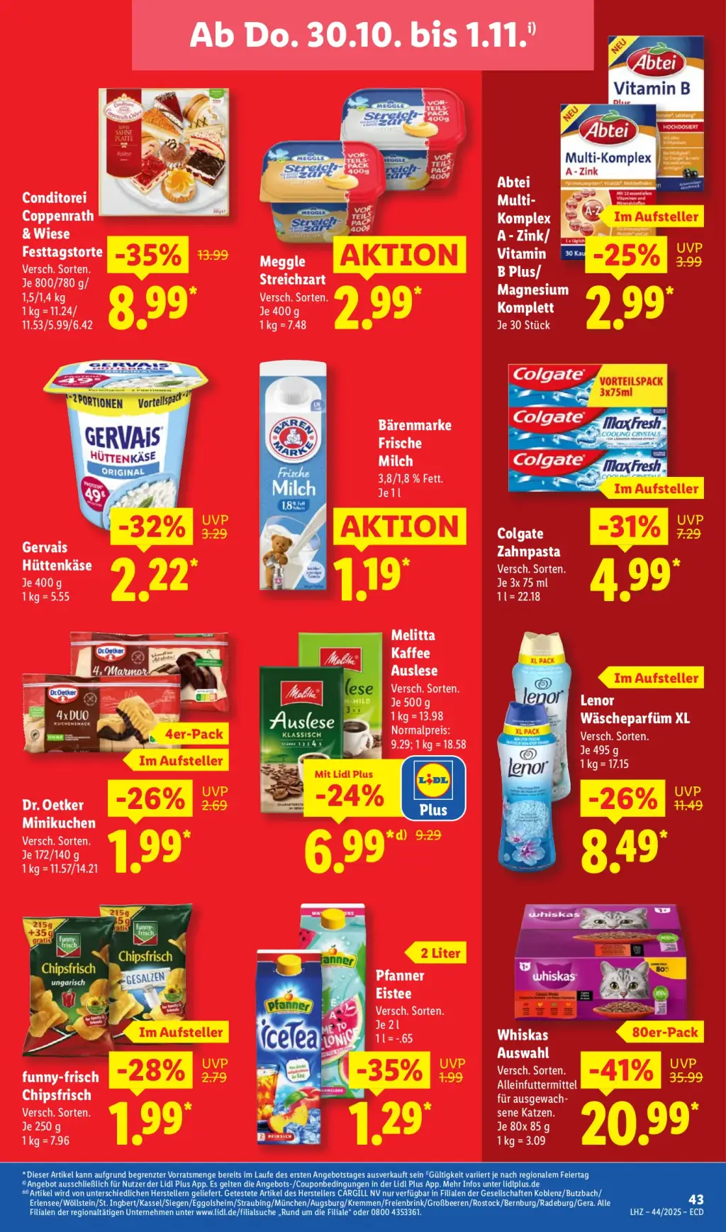 Lidl Prospekt KW44 mit aktuellen Angeboten und attraktiven Rabatten – günstige Lebensmittel, Sparen Sie bei Lidl Prospekt diese Woche!